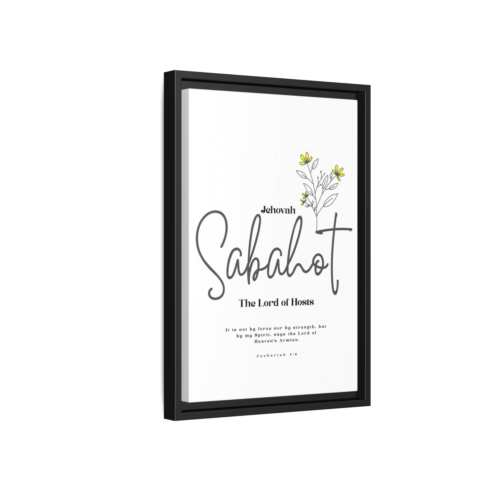 Jehovah Sabaoth Framed Canvas – The Lord of Hosts Minimalist Floral Scripture Art - Image 26