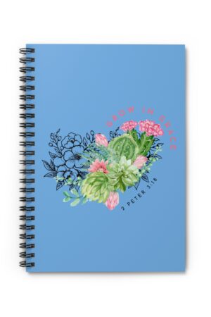 Grow in Grace, Spiral Notebook - 2 Peter 3:18, Christian Stationery