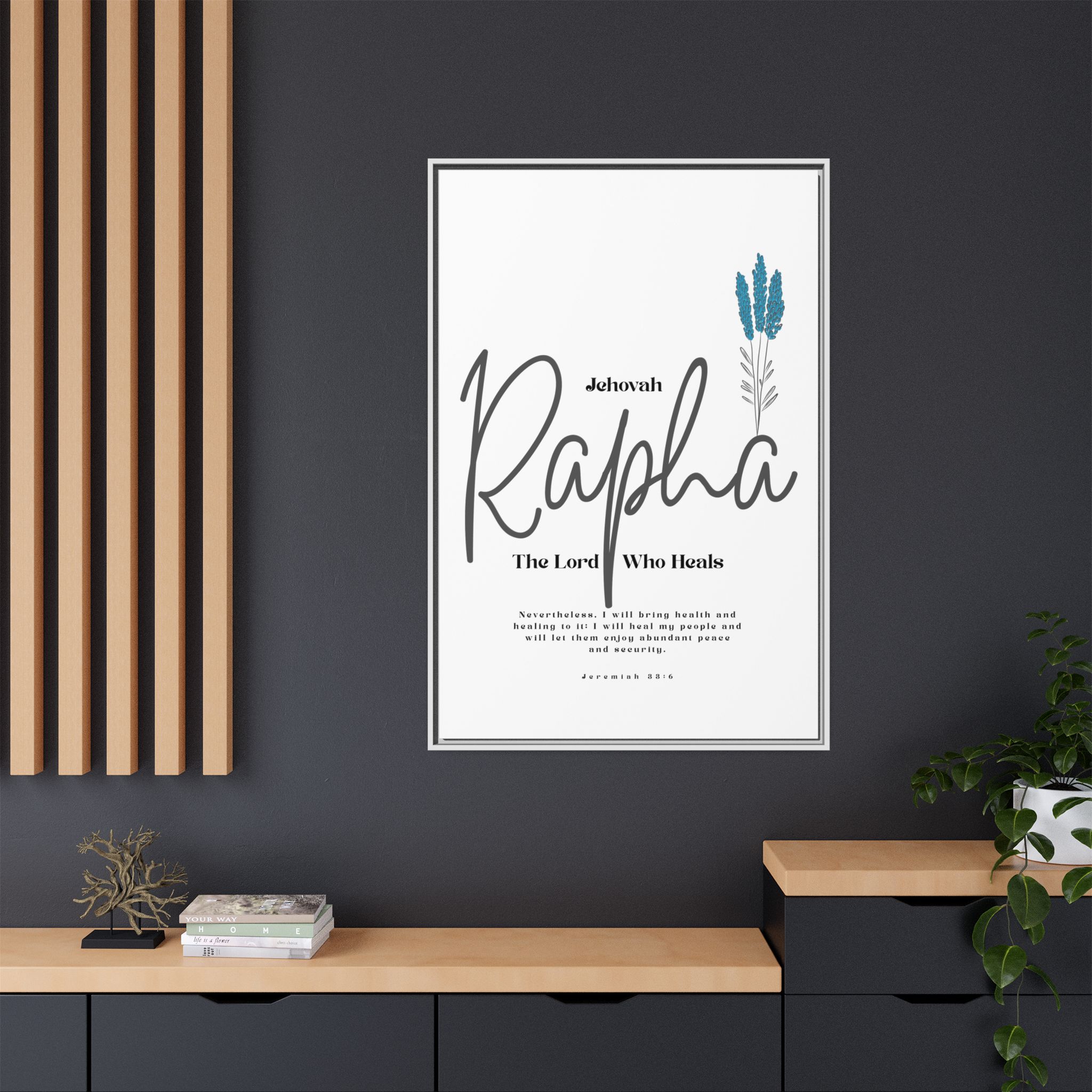 Jehovah Rapha Framed Canvas - The Lord Who Heals- Soothing Multi-Color Scripture Art - Image 24