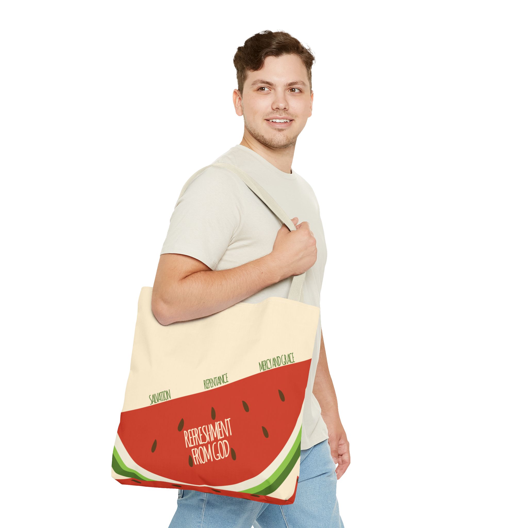 Watermelon Tote Bag - 'Salvation, Repentance, Mercy & Grace' Design, Perfect for Summer - Image 27