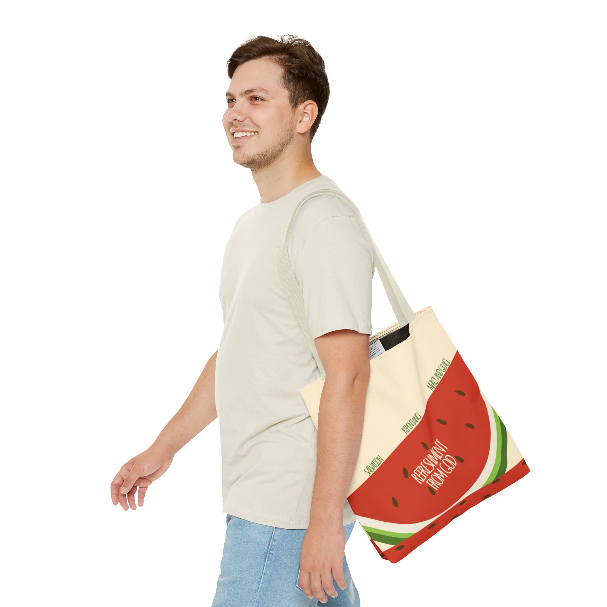 Watermelon Tote Bag - 'Salvation, Repentance, Mercy & Grace' Design, Perfect for Summer - Image 23