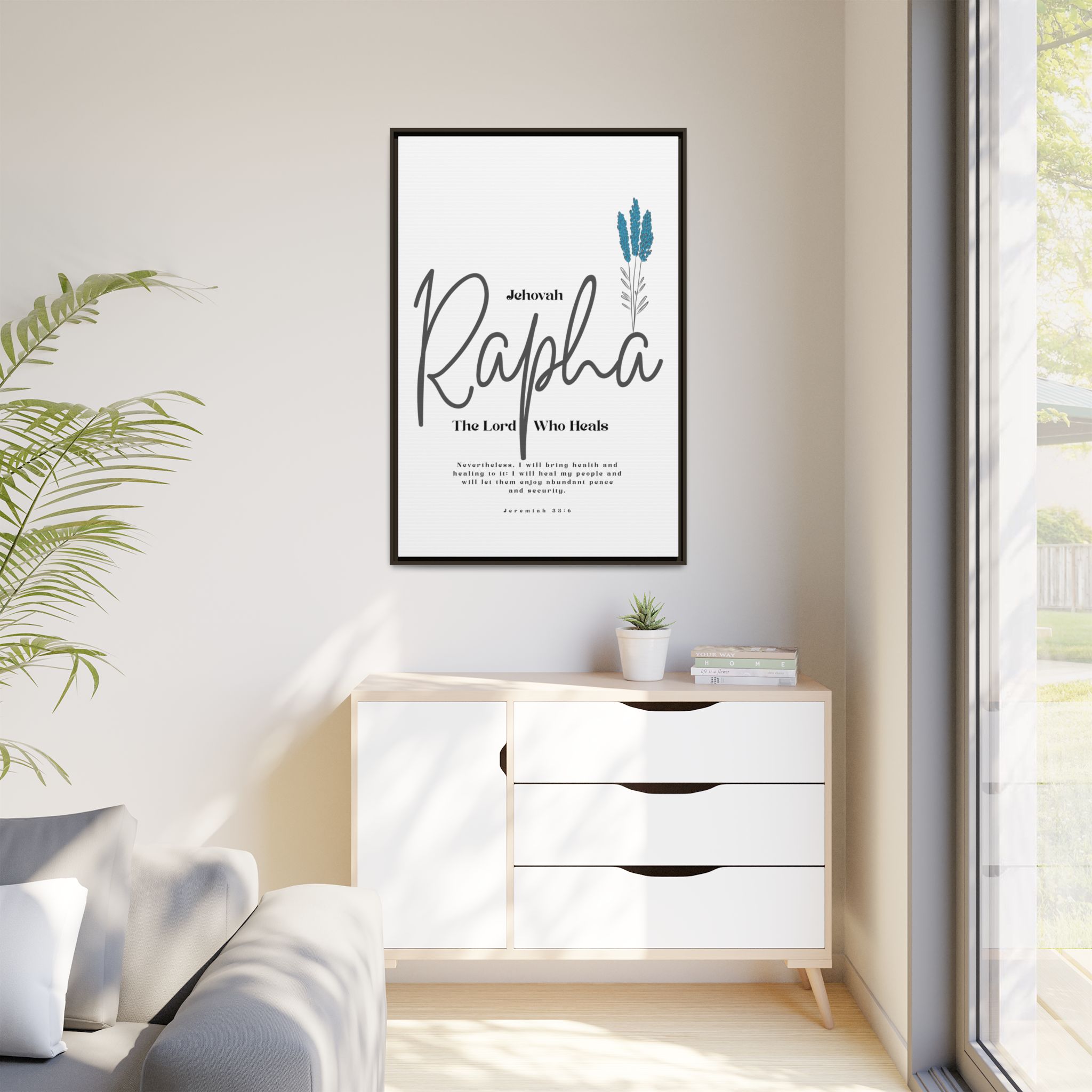Jehovah Rapha Framed Canvas - The Lord Who Heals- Soothing Multi-Color Scripture Art - Image 19