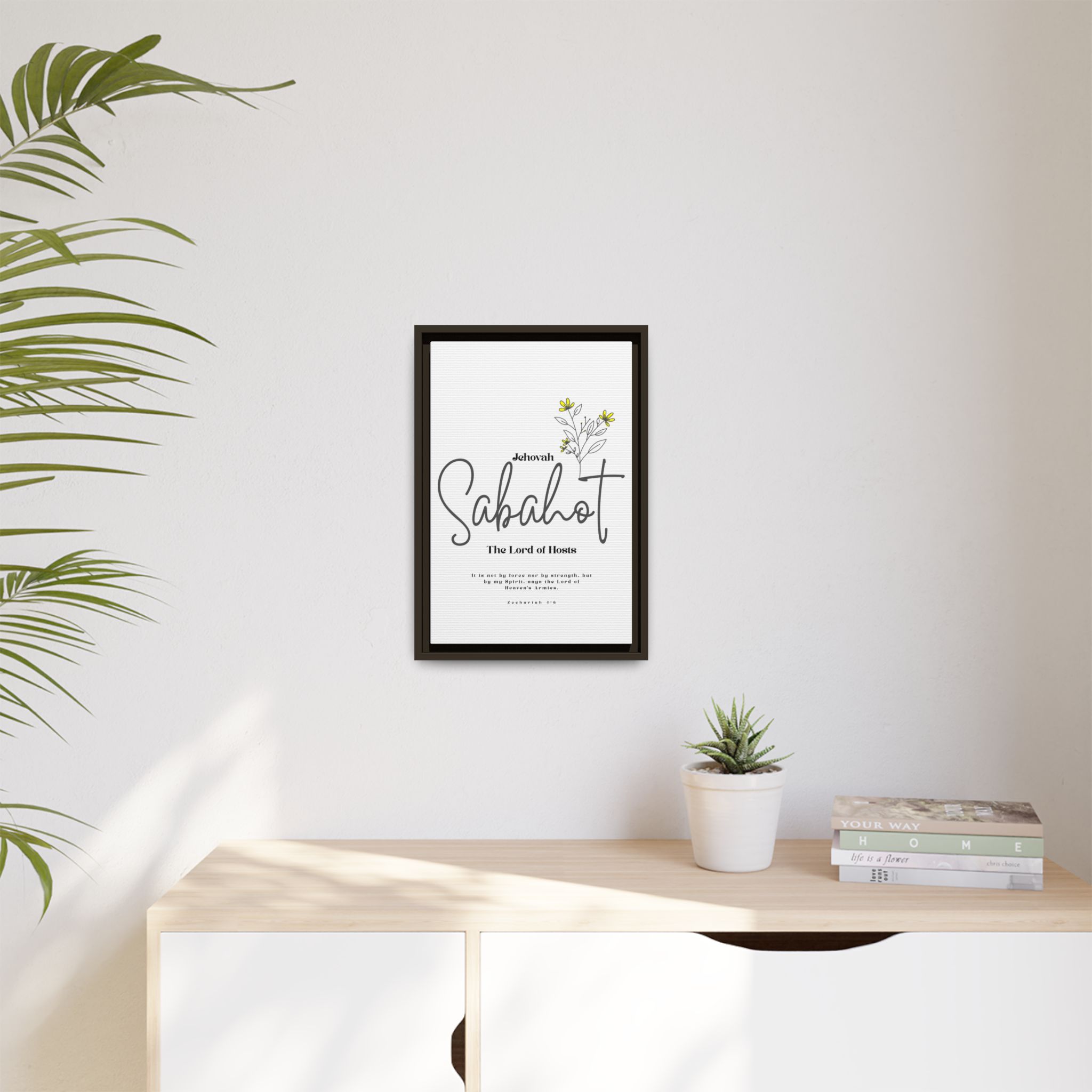 Jehovah Sabaoth Framed Canvas – The Lord of Hosts Minimalist Floral Scripture Art - Image 31