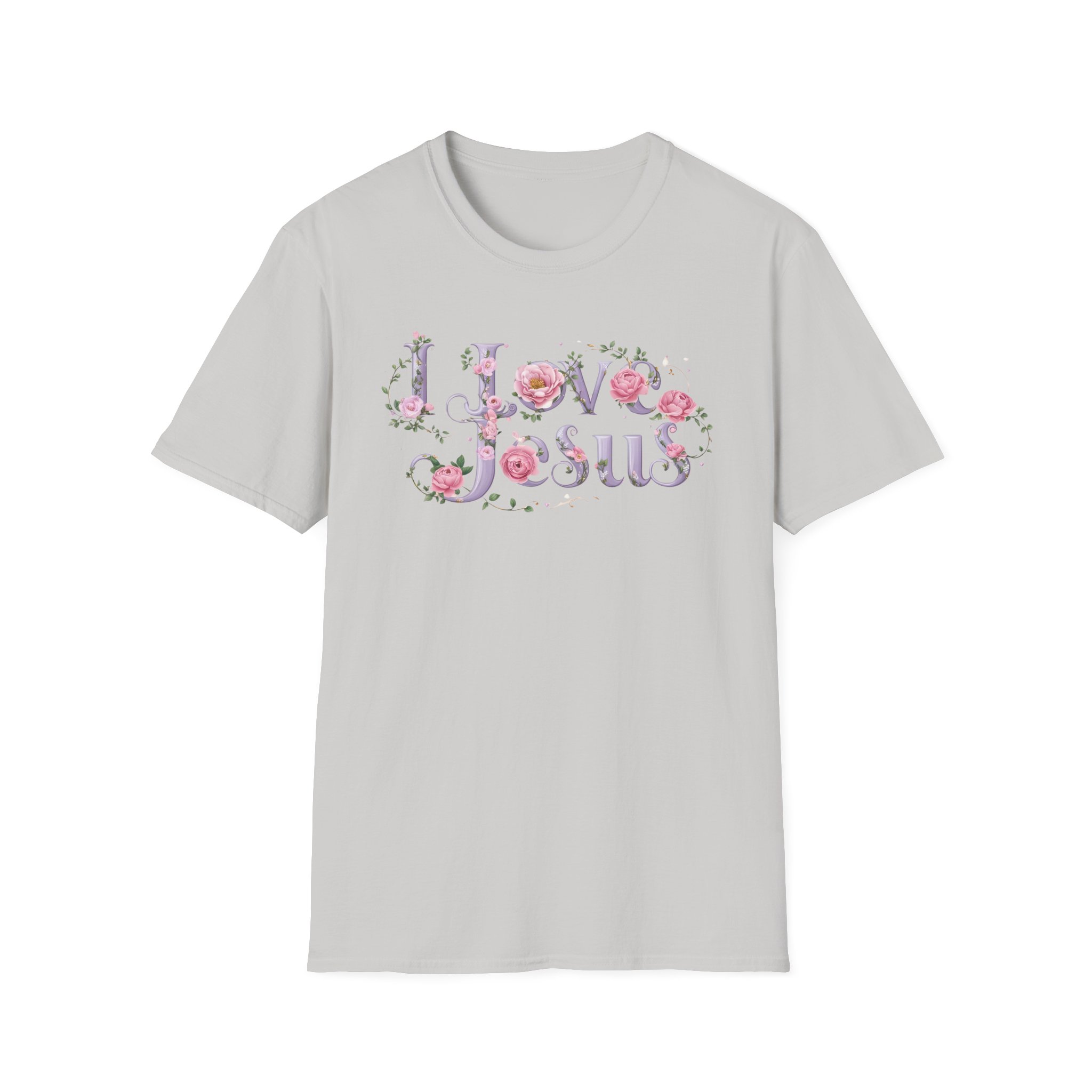 Floral 'I Love Jesus' T-Shirt - Feminine Christian Top - Soft Cotton Tee - Image 19