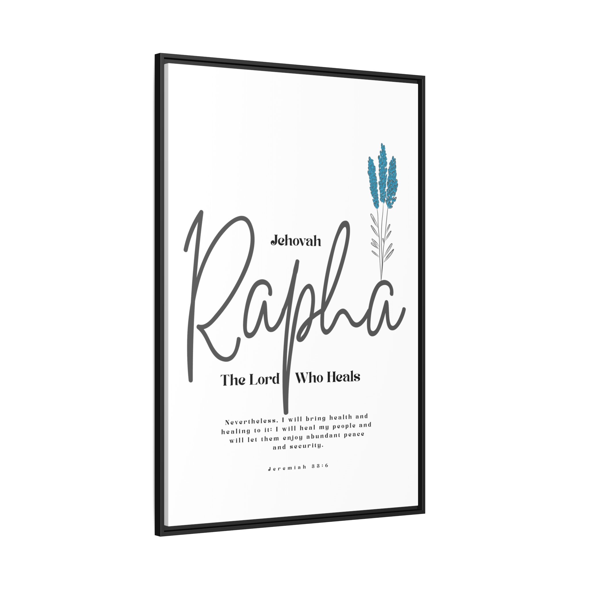 Jehovah Rapha Framed Canvas - The Lord Who Heals- Soothing Multi-Color Scripture Art - Image 6