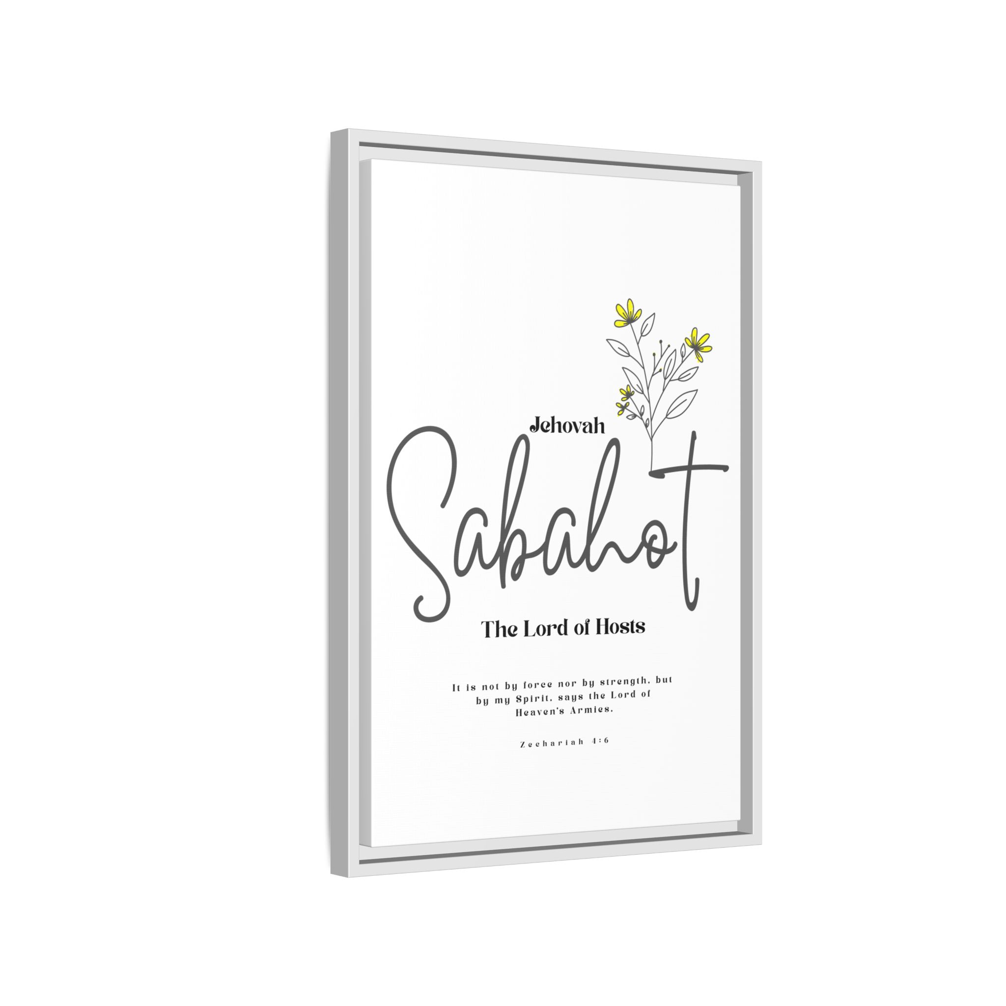 Jehovah Sabaoth Framed Canvas – The Lord of Hosts Minimalist Floral Scripture Art - Image 46