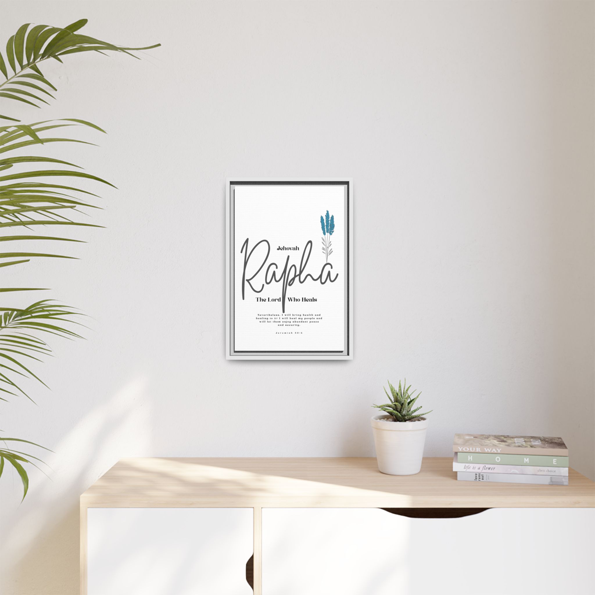 Jehovah Rapha Framed Canvas - The Lord Who Heals- Soothing Multi-Color Scripture Art - Image 35