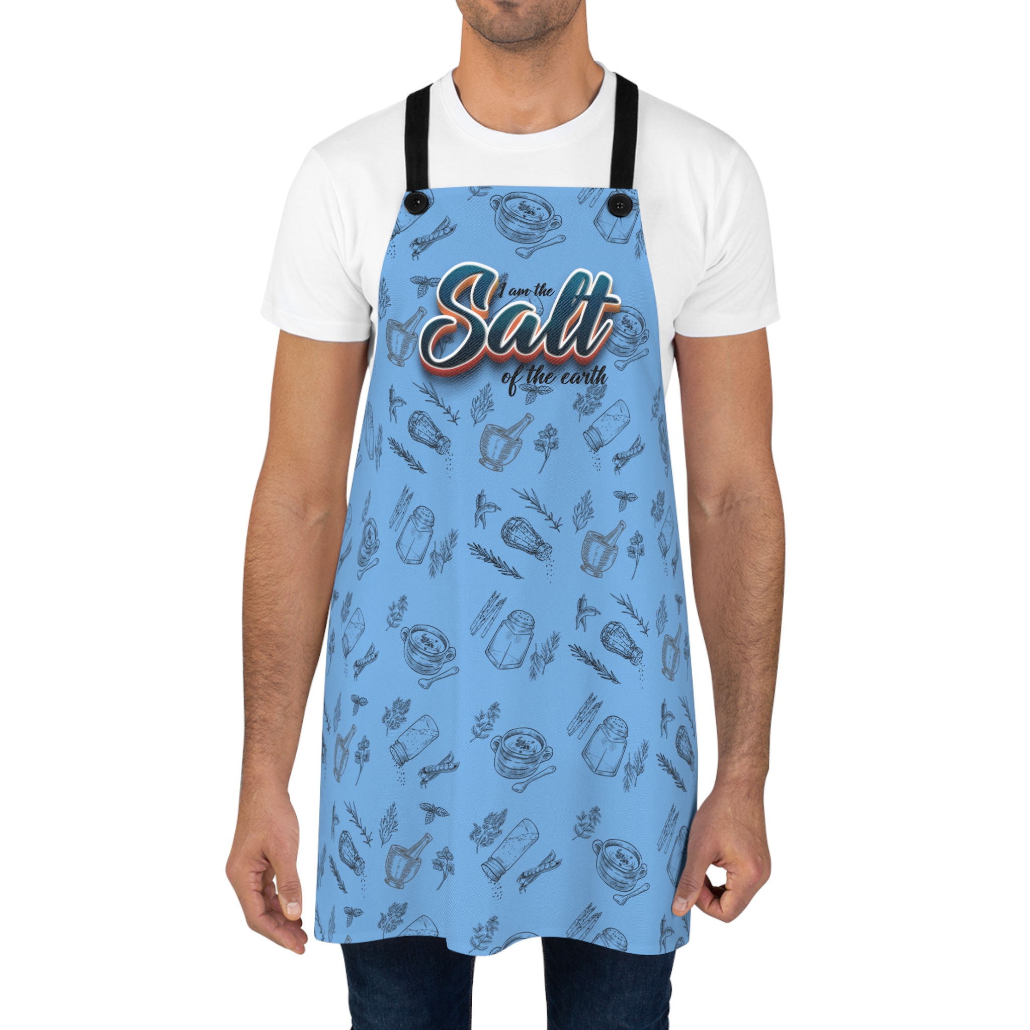 I Am the Salt of the Earth Blue – Unisex Cooking Apron - Image 4