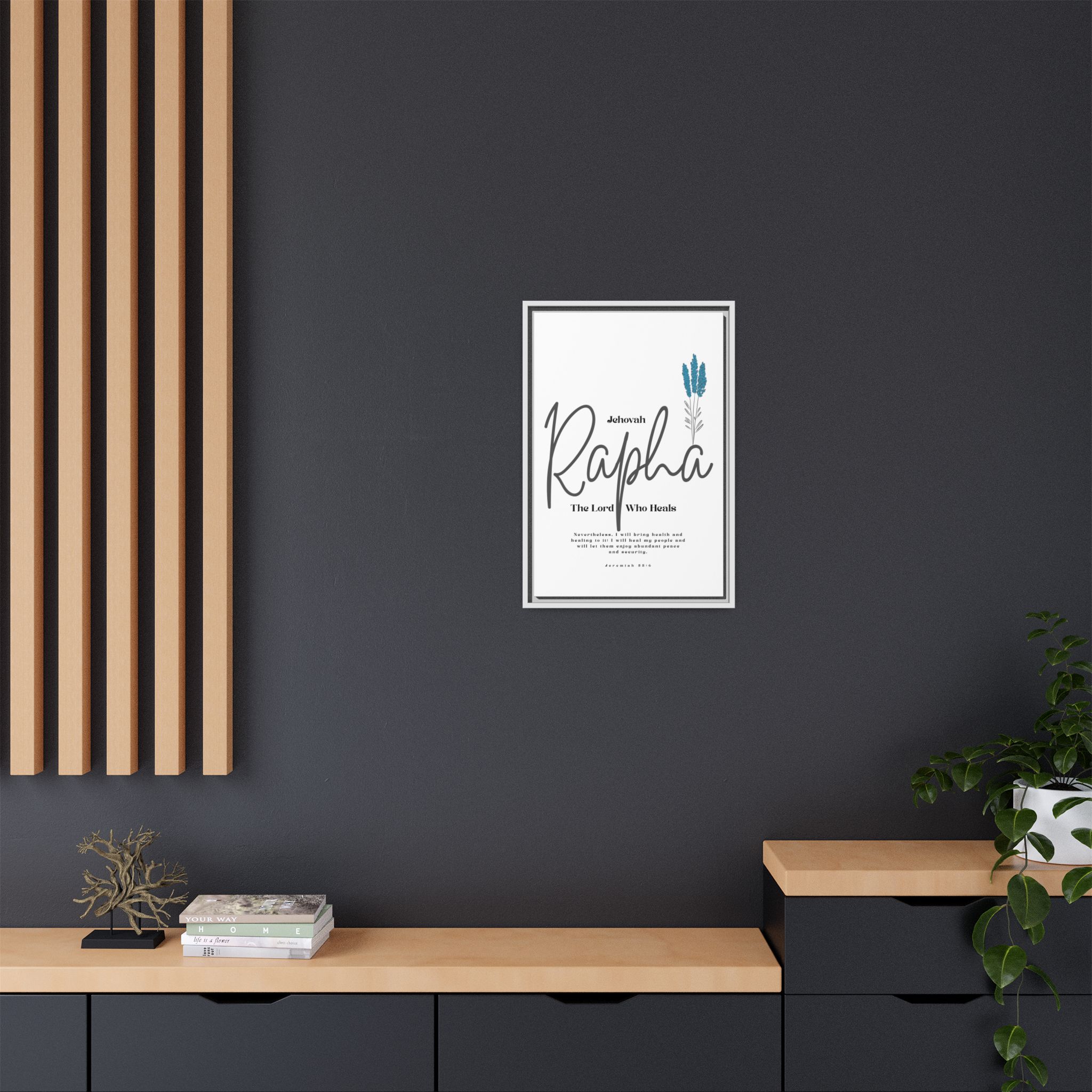 Jehovah Rapha Framed Canvas - The Lord Who Heals- Soothing Multi-Color Scripture Art - Image 48