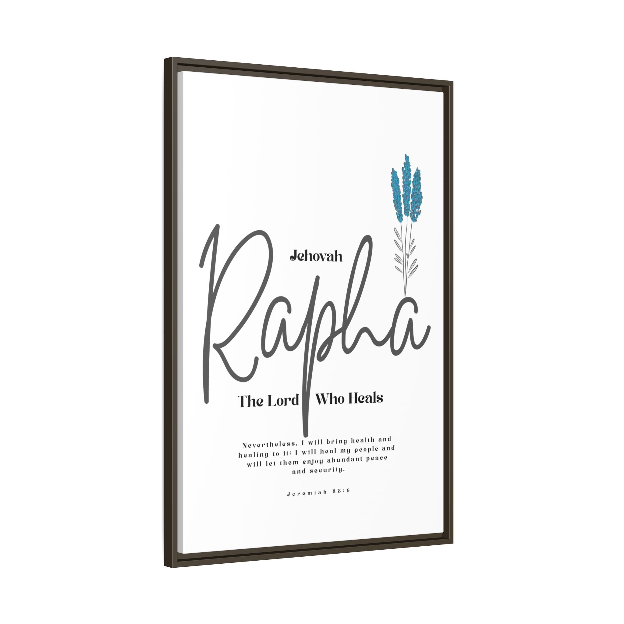 Jehovah Rapha Framed Canvas - The Lord Who Heals- Soothing Multi-Color Scripture Art - Image 10