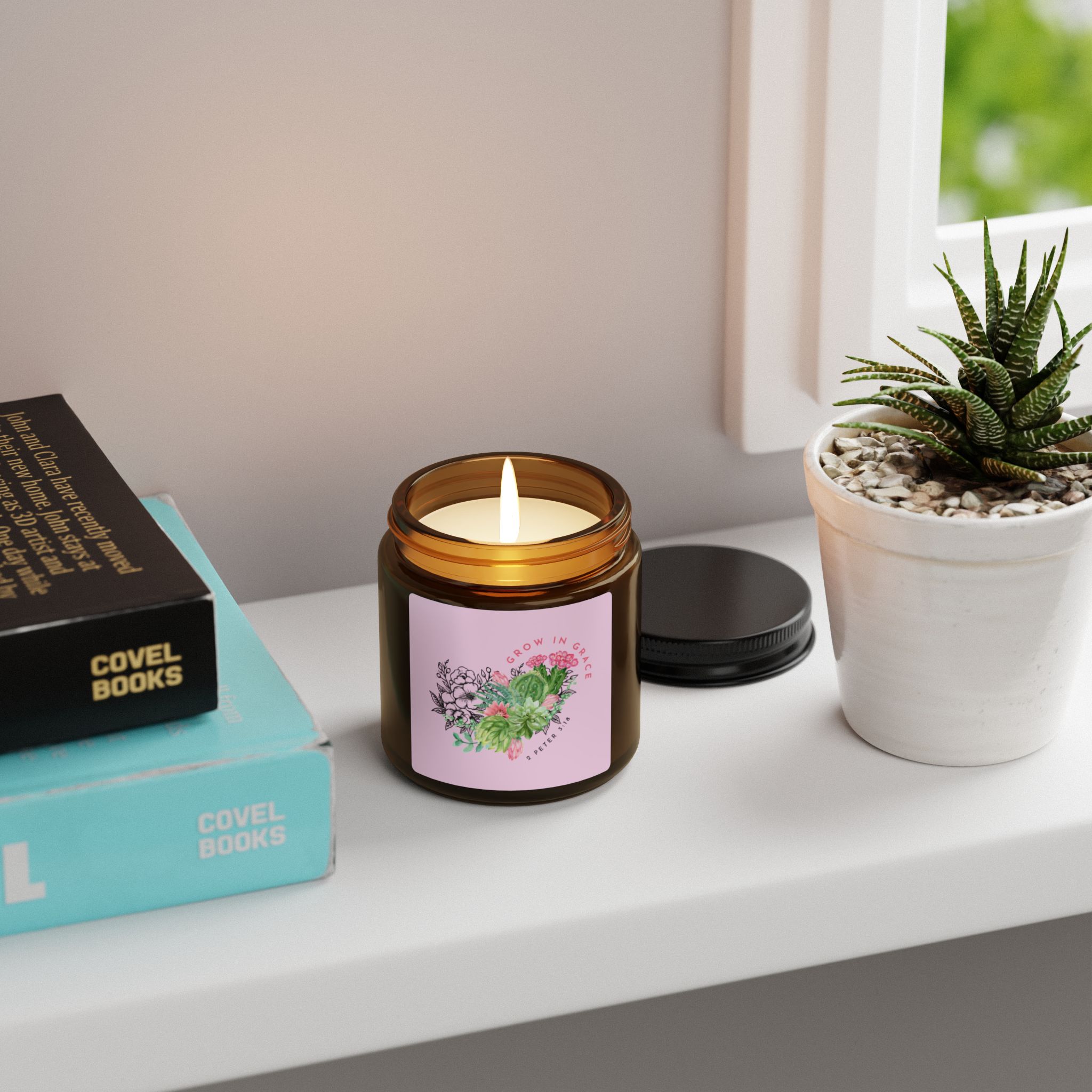 Grow in Grace, Scented Candle - 2 Peter 3:18, Christian Home Decor - Image 9