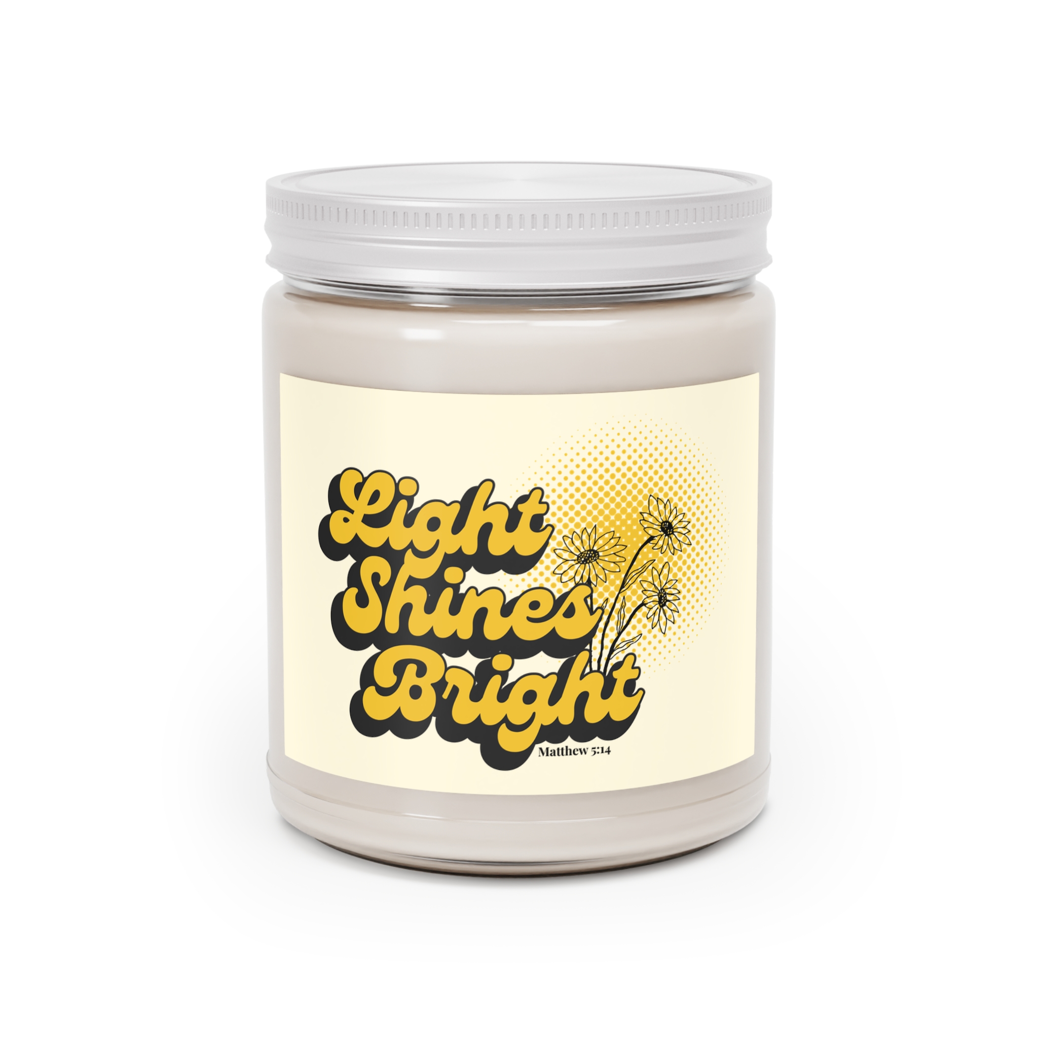 Light Shines Bright, Scented Candle - Matthew 5:14, Christian Home Decor - Image 2