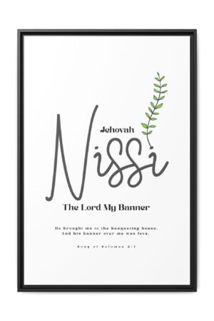 Jehovah Nissi Framed Canvas - "The Lord My Banner" Multi-Color Victory Wall Art