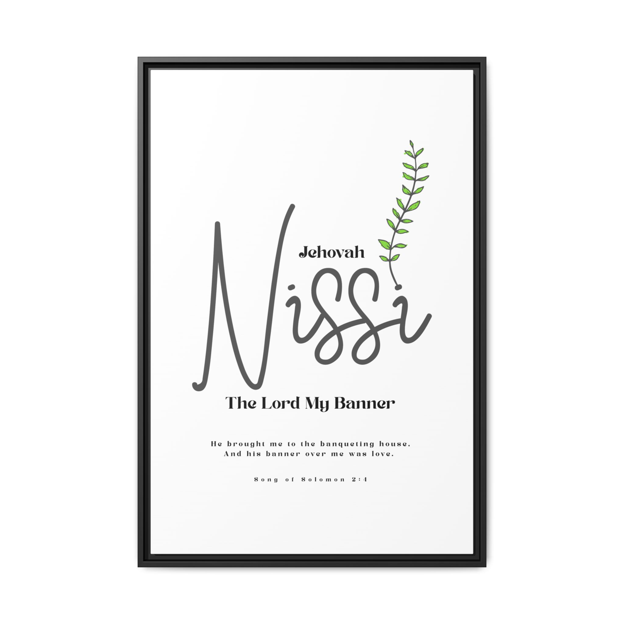 Jehovah Nissi Framed Canvas - "The Lord My Banner" Multi-Color Victory Wall Art