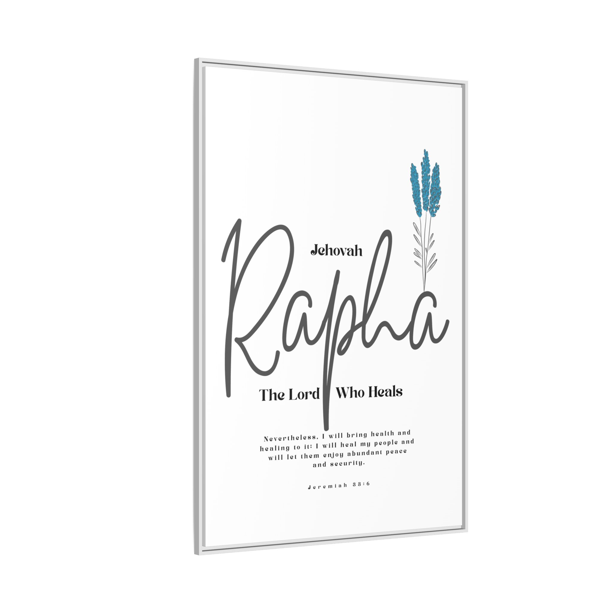 Jehovah Rapha Framed Canvas - The Lord Who Heals- Soothing Multi-Color Scripture Art - Image 58
