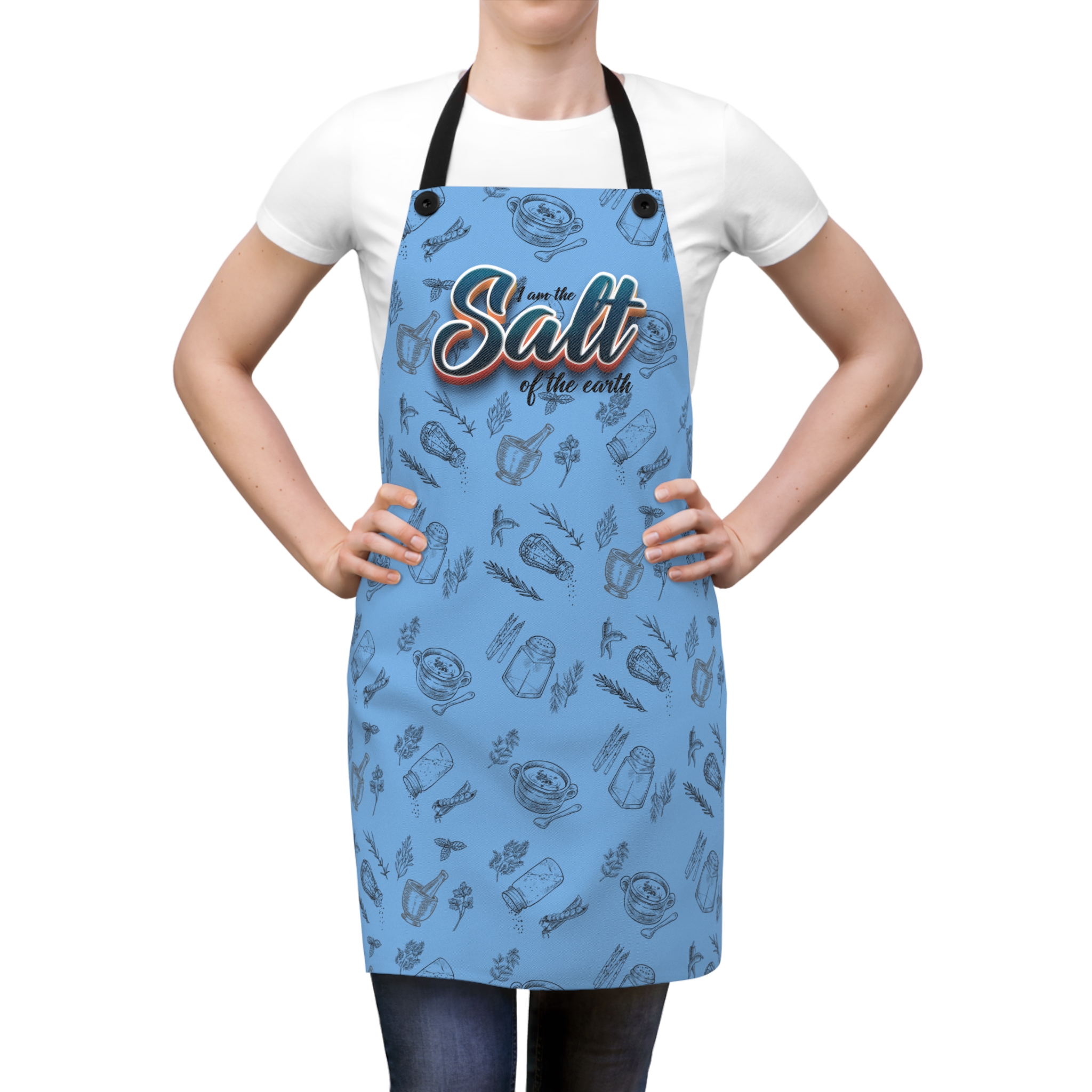 I Am the Salt of the Earth Blue – Unisex Cooking Apron - Image 3