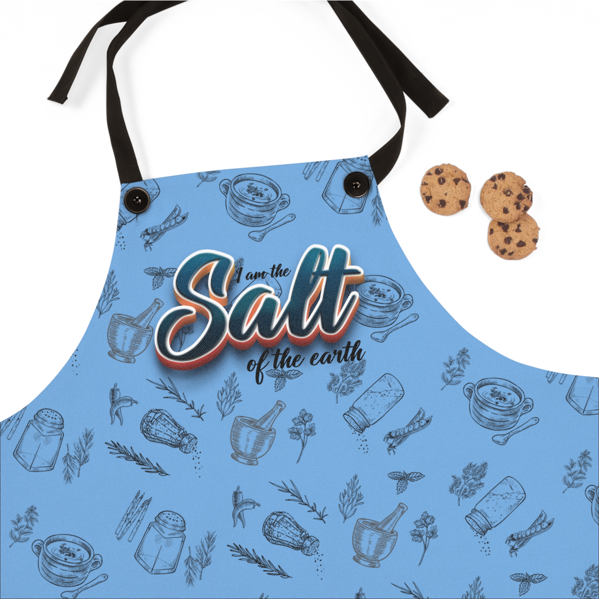 I Am the Salt of the Earth Blue – Unisex Cooking Apron - Image 2