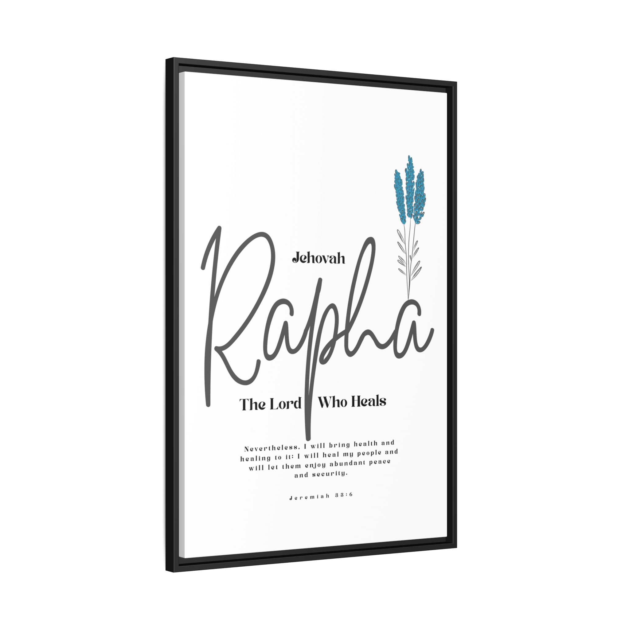 Jehovah Rapha Framed Canvas - The Lord Who Heals- Soothing Multi-Color Scripture Art - Image 2
