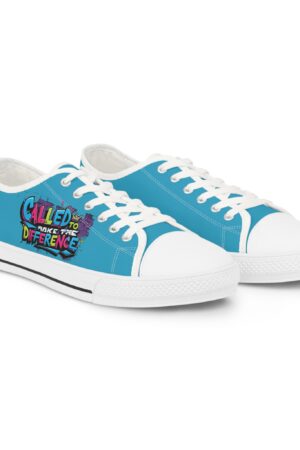 Christian Men's Sneakers - 'Called to Make a Difference' Pop Design Turquoise