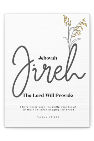 Jehovah Jireh Canvas - Minimalist 'The Lord Will Provide' Wall Art, Ready to Hang