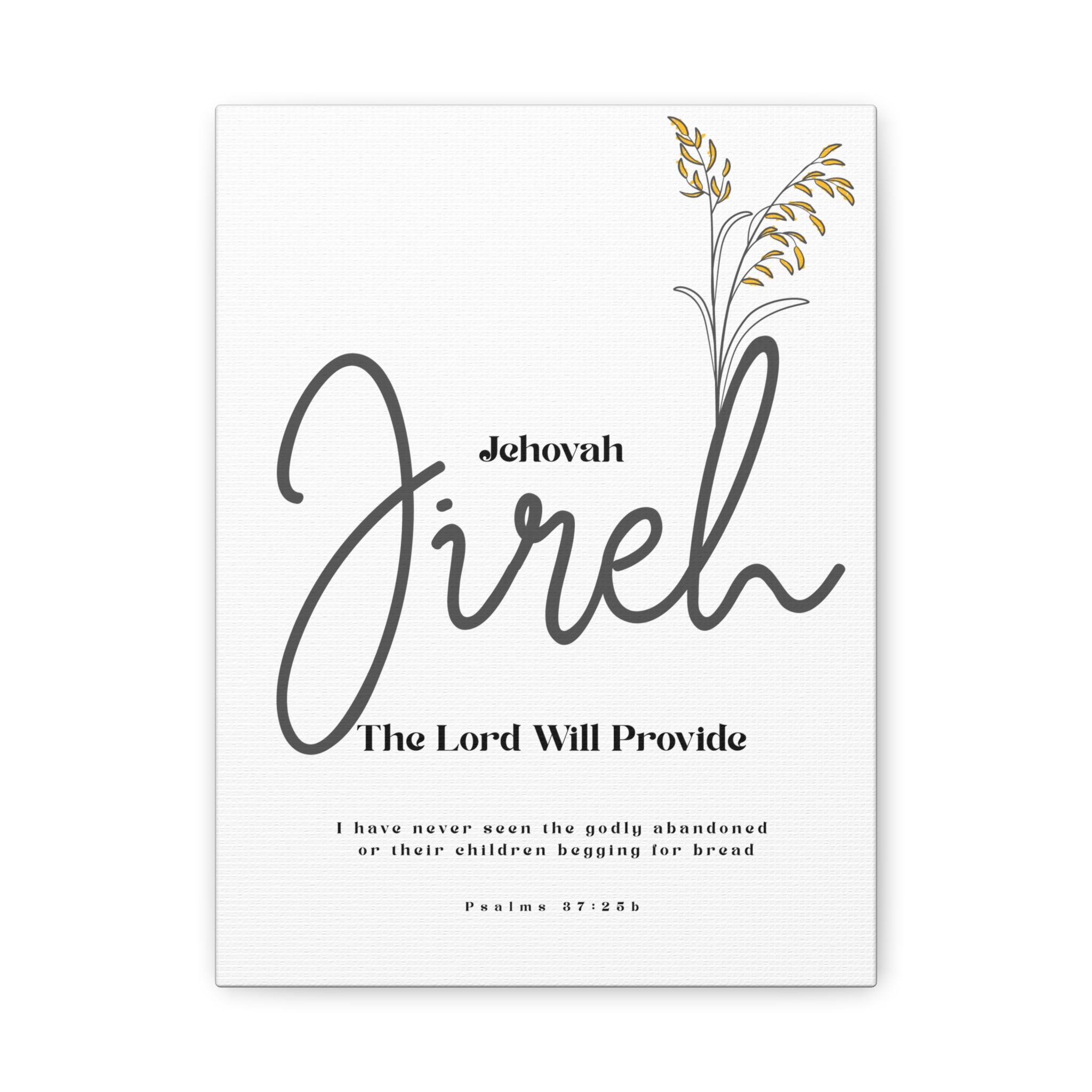 Jehovah Jireh Canvas - Minimalist 'The Lord Will Provide' Wall Art, Ready to Hang