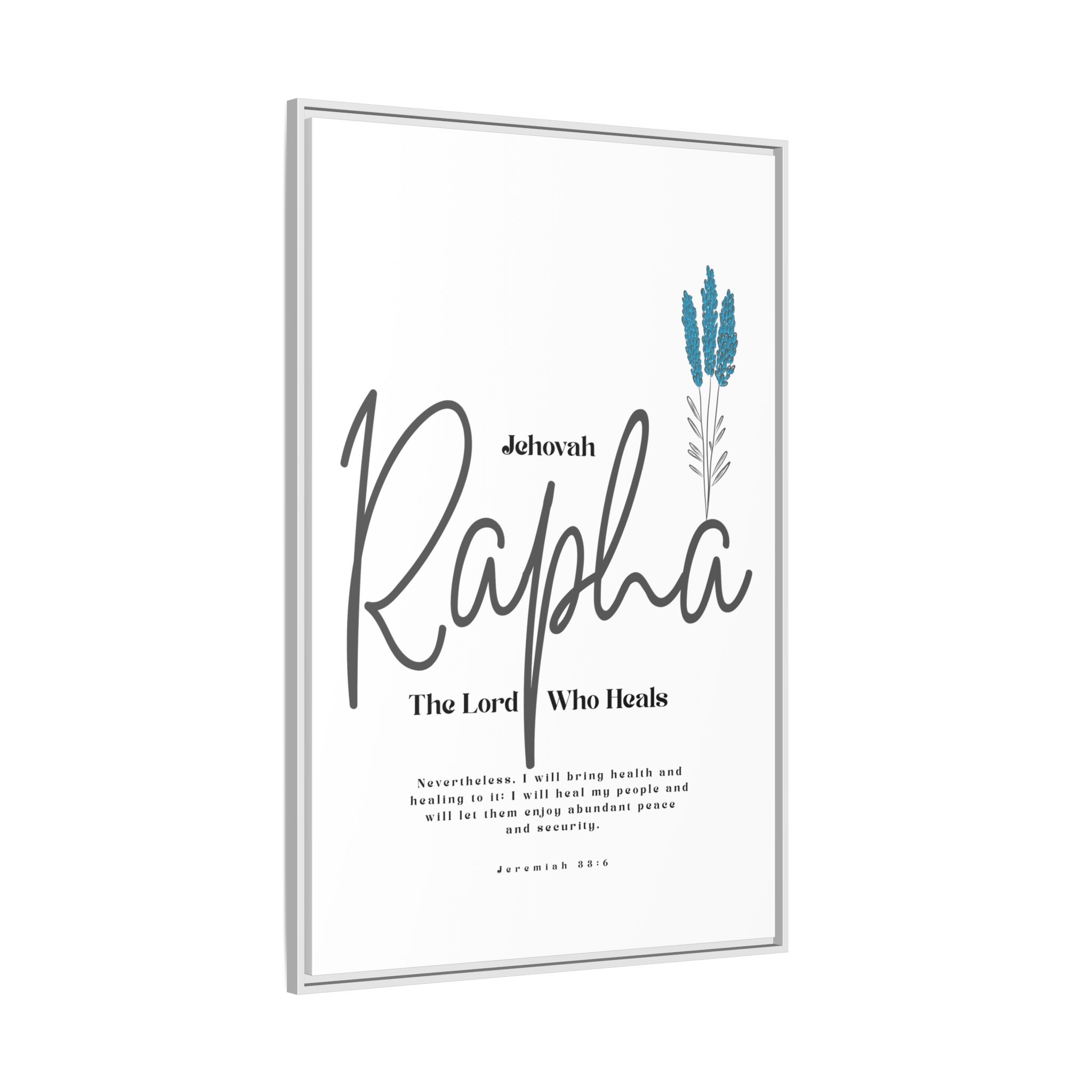 Jehovah Rapha Framed Canvas - The Lord Who Heals- Soothing Multi-Color Scripture Art - Image 22