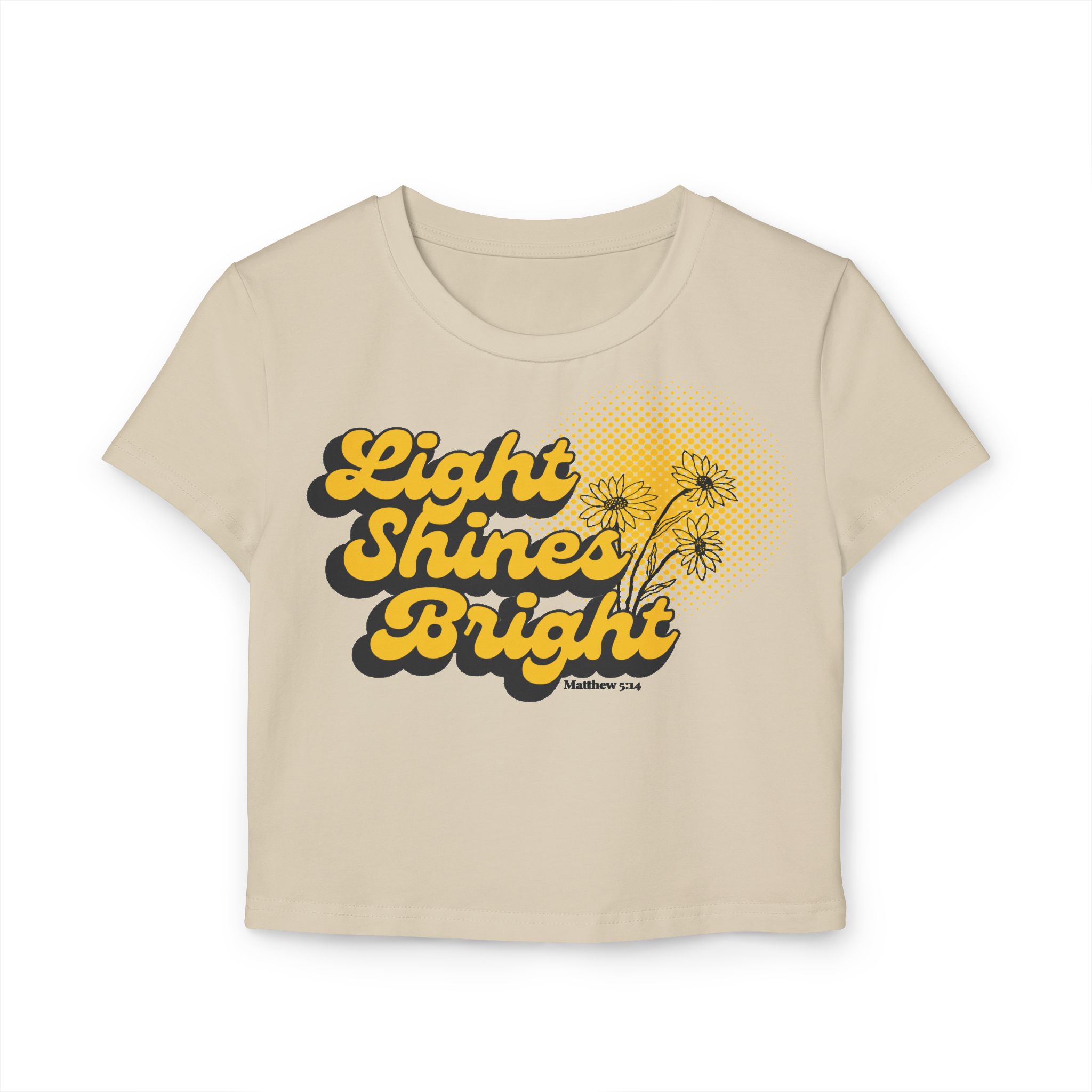 Women’s baby tee - 'Light Shines Bright' Design, Inspired by Matthew’s Call to Be Light - Image 2