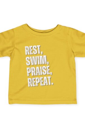 Infant Tee: Rest, Swim, Praise, Repeat – Summer-Inspired Design