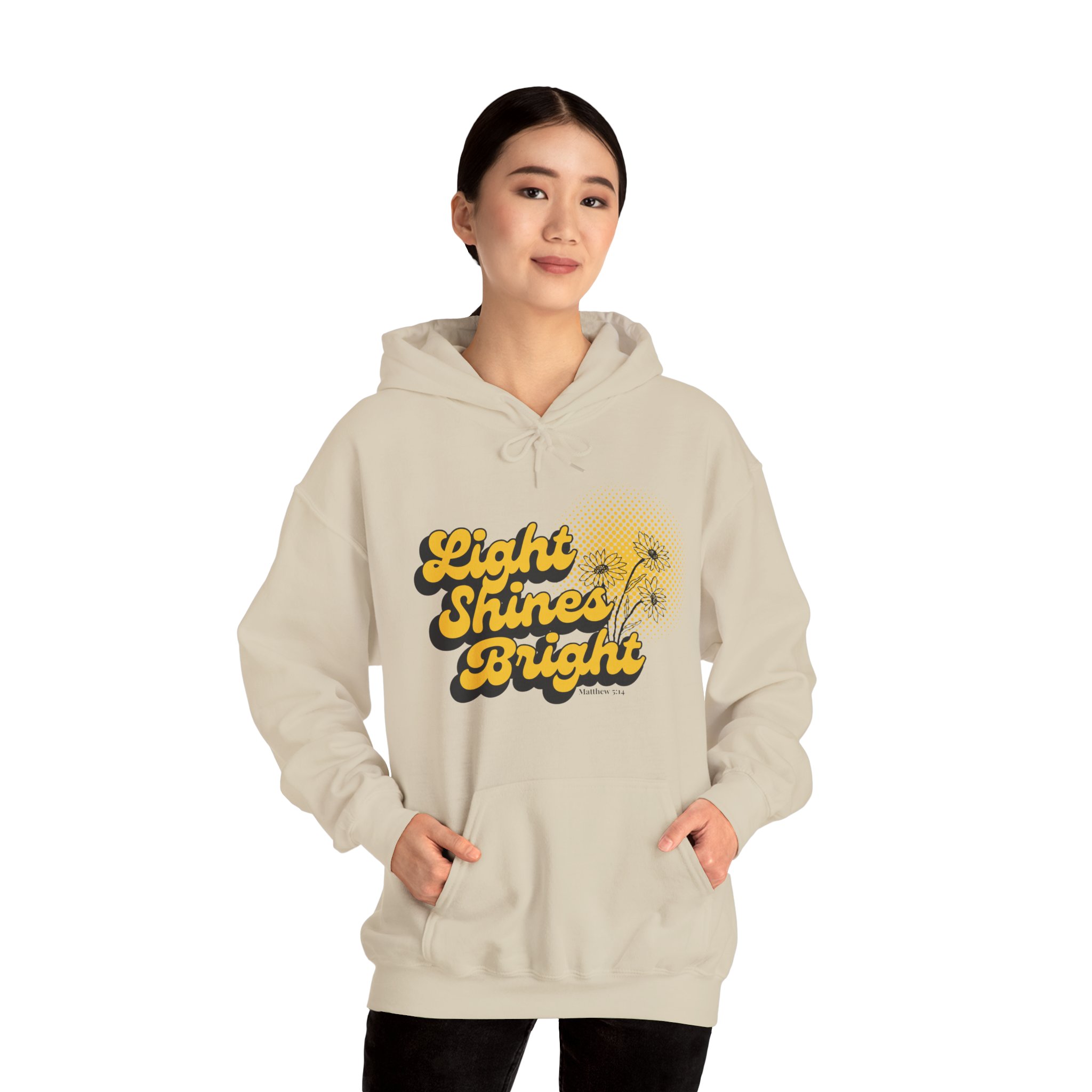 Women’s Hooded Sweatshirt: Light Shines Bright – Cozy & Inspirational Design - Image 17