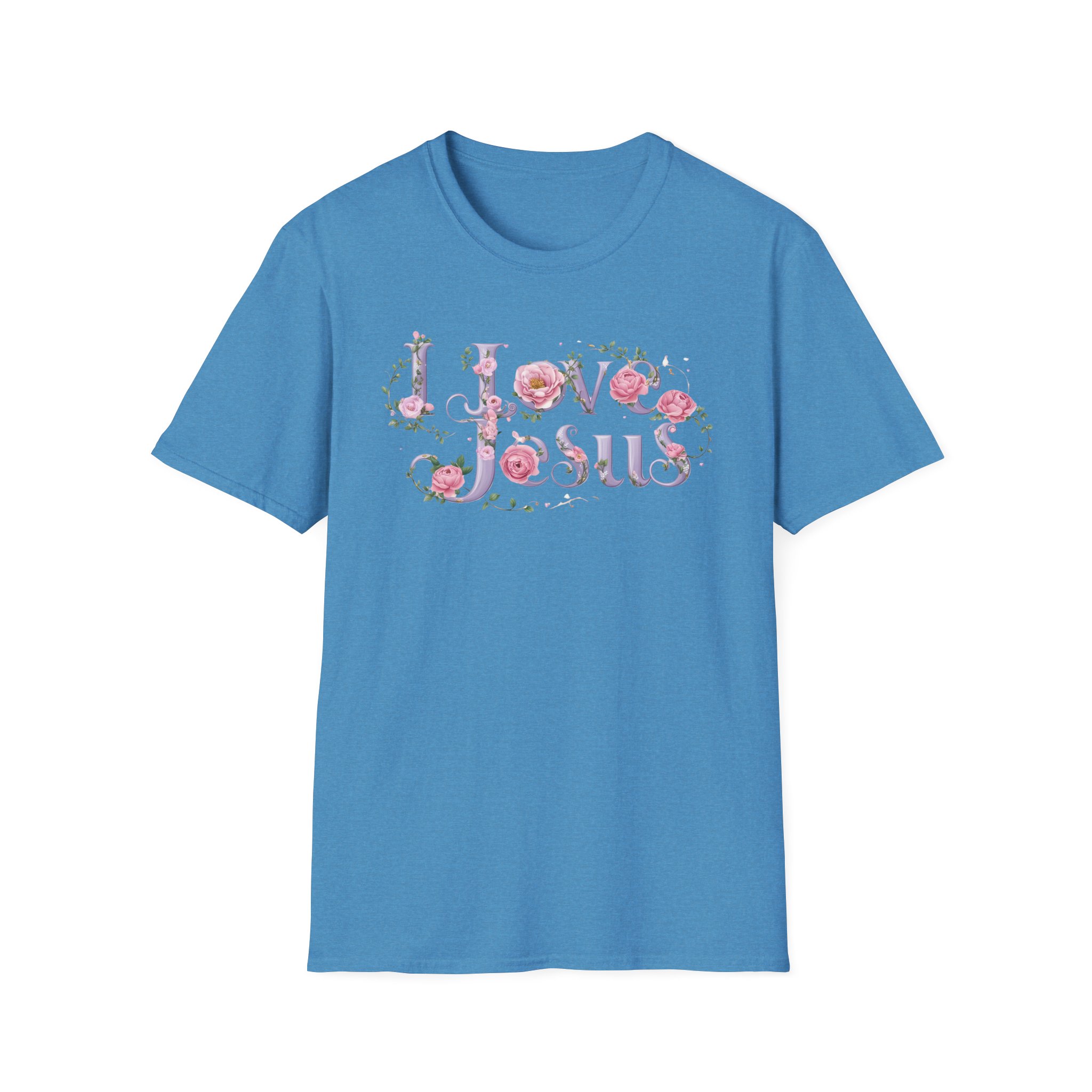 Floral 'I Love Jesus' T-Shirt - Feminine Christian Top - Soft Cotton Tee - Image 50