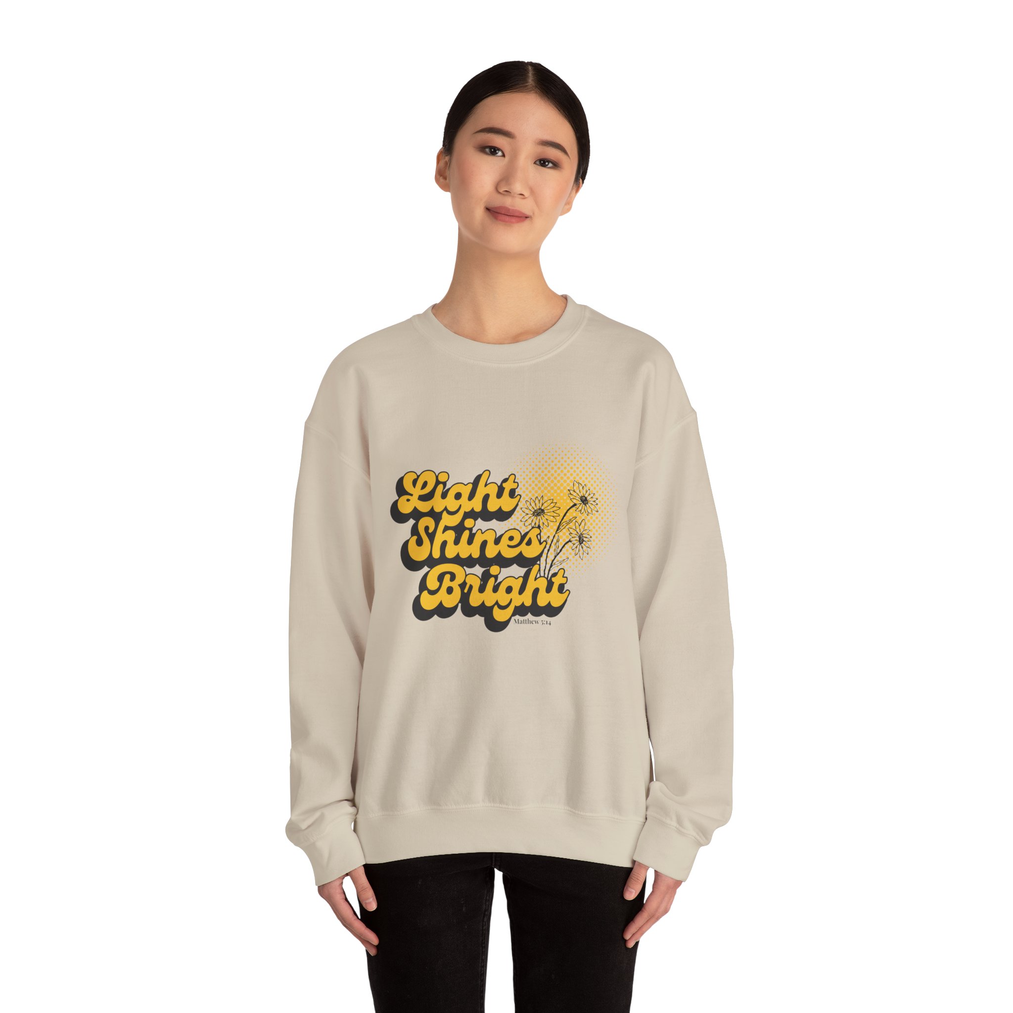 Light Shines Bright, Sweatshirt - Matthew 5:14, Christian Apparel - Image 5