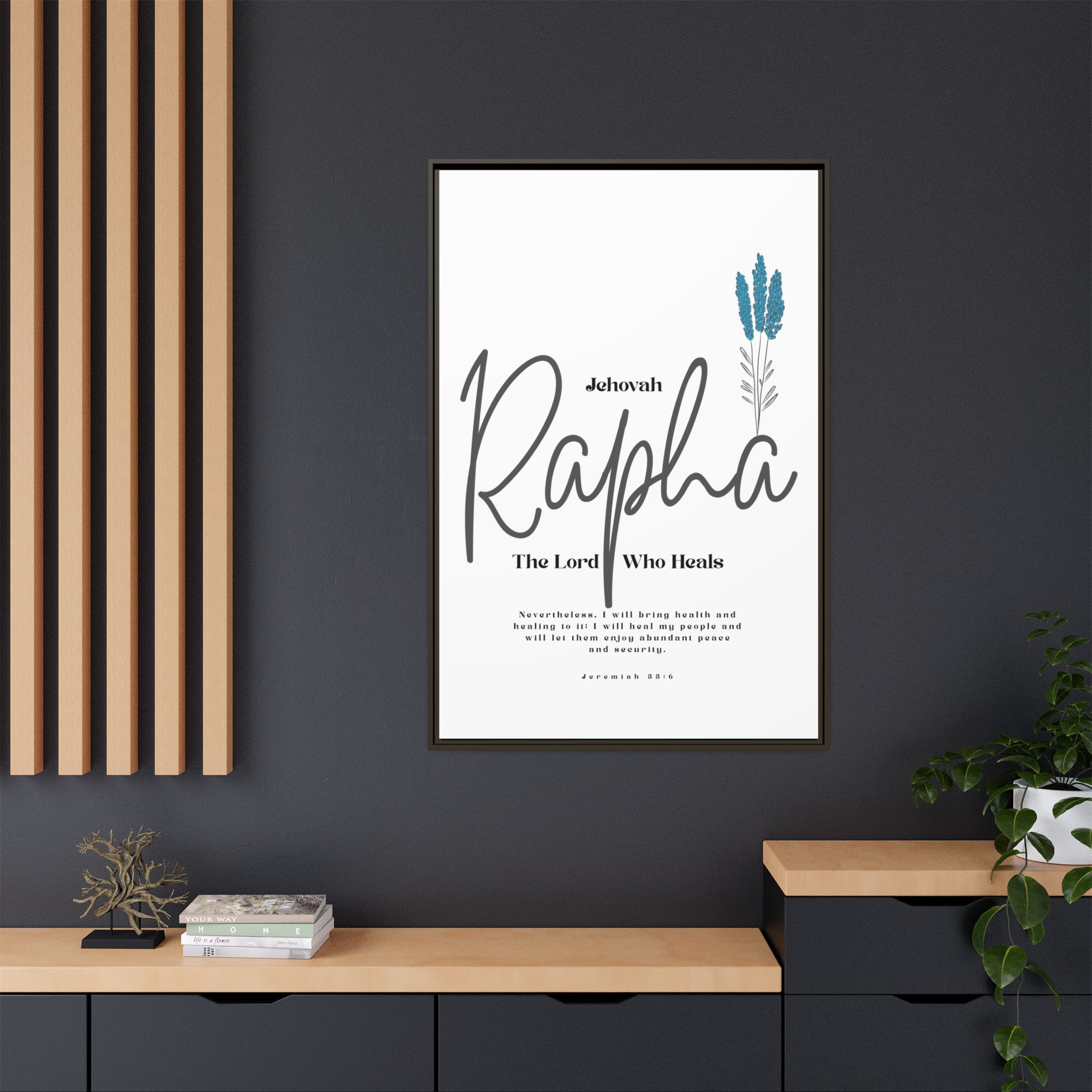 Jehovah Rapha Framed Canvas - The Lord Who Heals- Soothing Multi-Color Scripture Art - Image 20