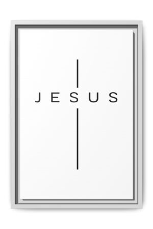 Jesus Cross Minimalist Canvas - Christian Wall Art, 12" x 18"