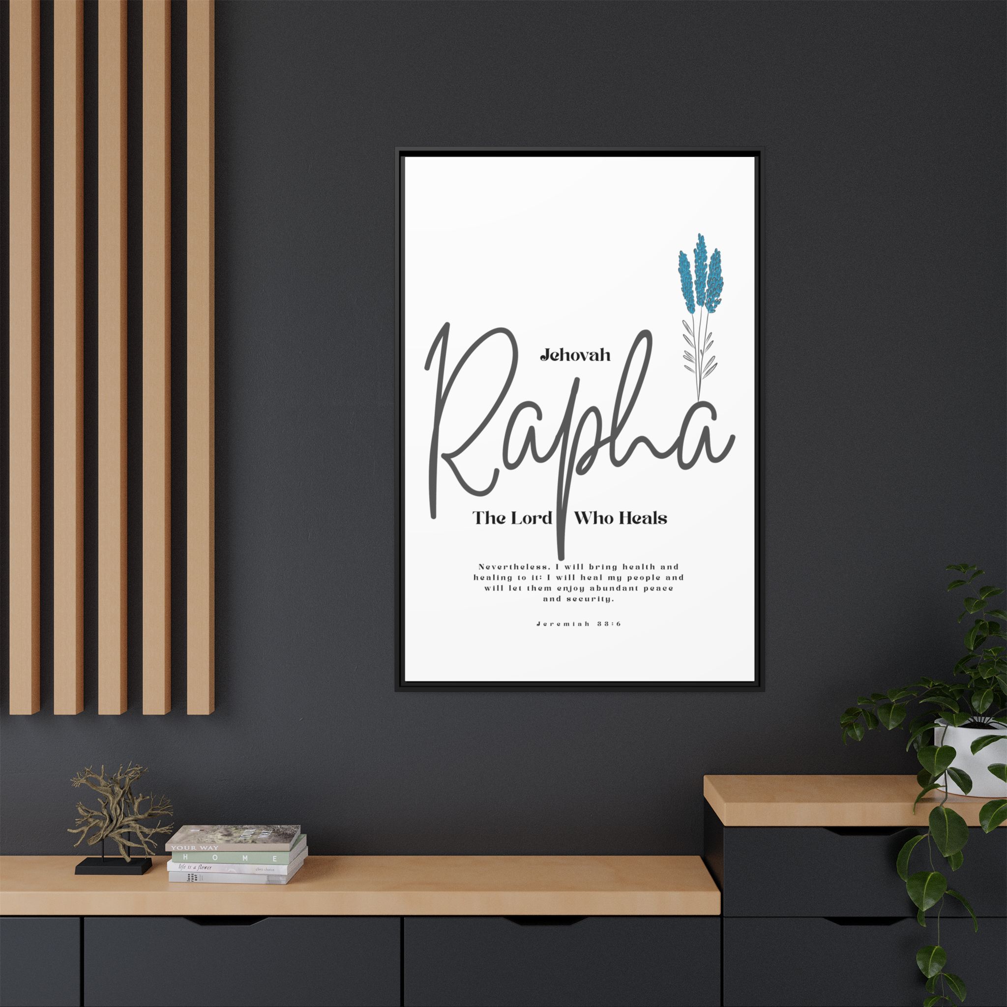 Jehovah Rapha Framed Canvas - The Lord Who Heals- Soothing Multi-Color Scripture Art - Image 8