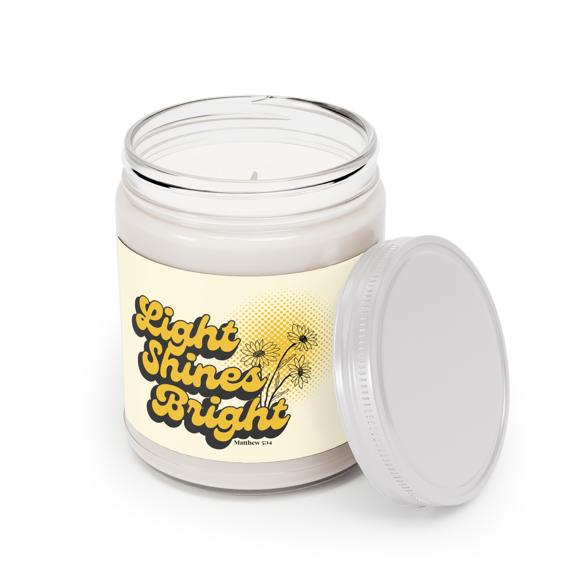 Light Shines Bright, Scented Candle - Matthew 5:14, Christian Home Decor - Image 3