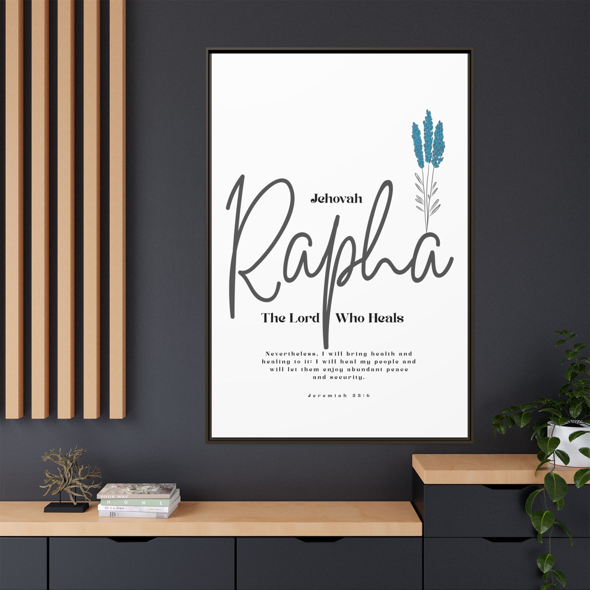 Jehovah Rapha Framed Canvas - The Lord Who Heals- Soothing Multi-Color Scripture Art - Image 56
