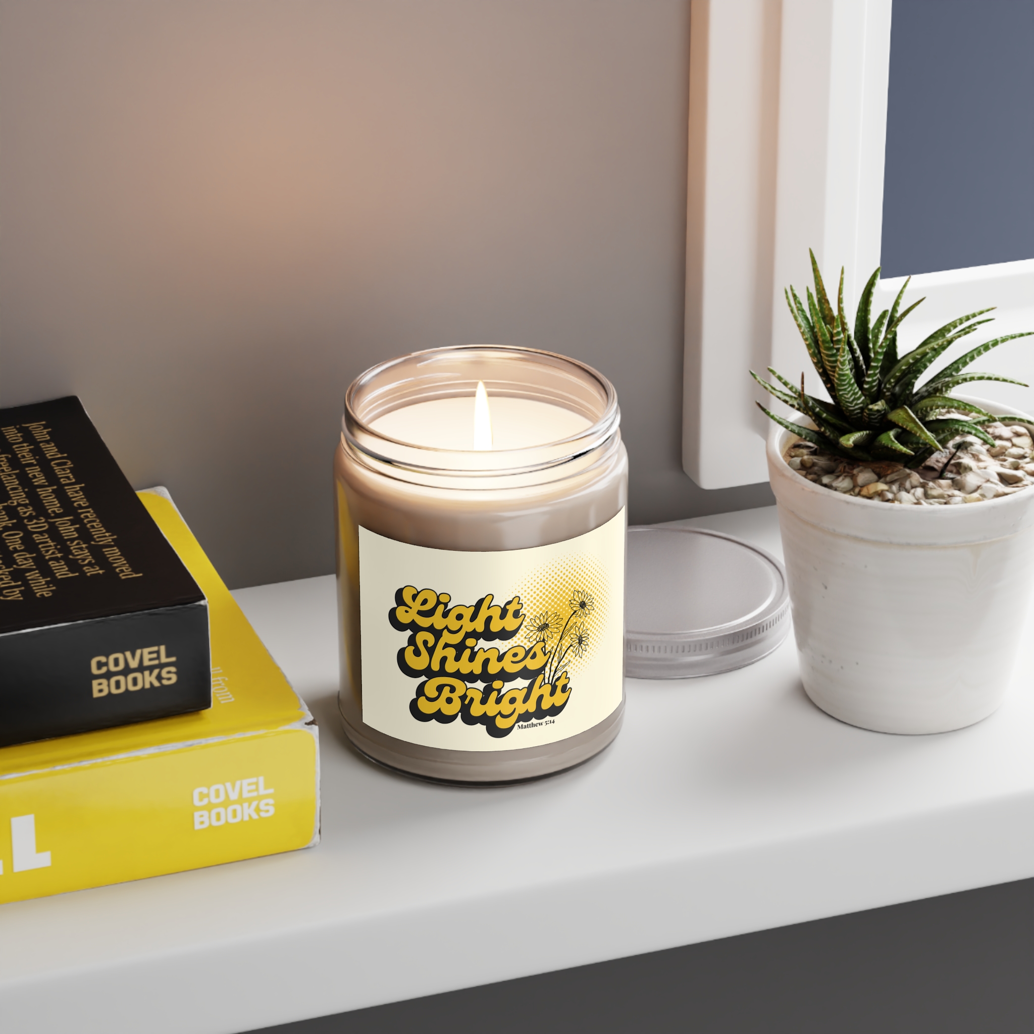 Light Shines Bright, Scented Candle - Matthew 5:14, Christian Home Decor - Image 5