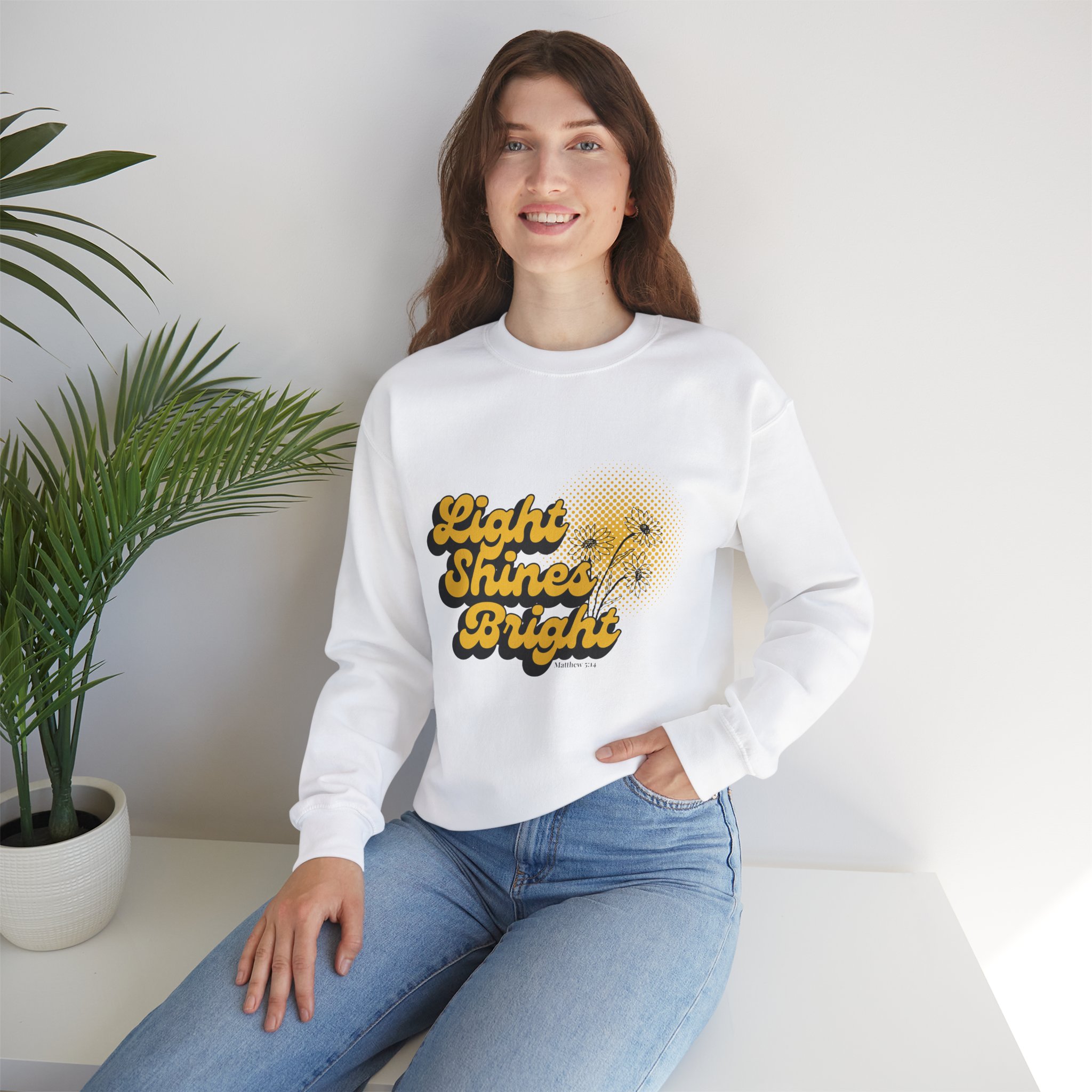 Light Shines Bright, Sweatshirt - Matthew 5:14, Christian Apparel - Image 11