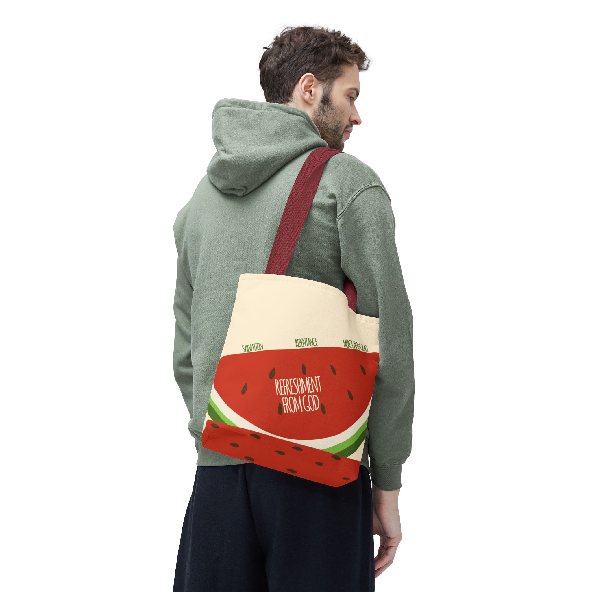 Watermelon Tote Bag - 'Salvation, Repentance, Mercy & Grace' Design, Perfect for Summer - Image 7