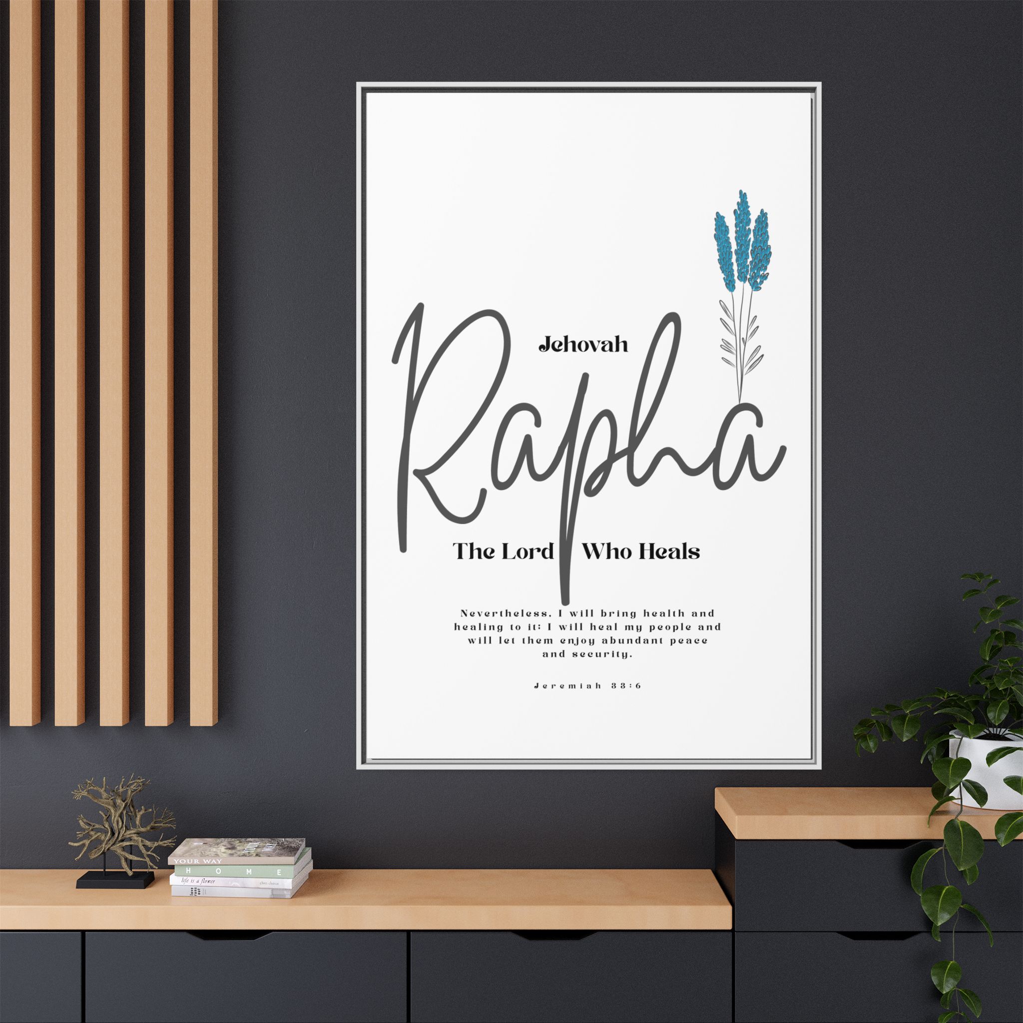 Jehovah Rapha Framed Canvas - The Lord Who Heals- Soothing Multi-Color Scripture Art - Image 60