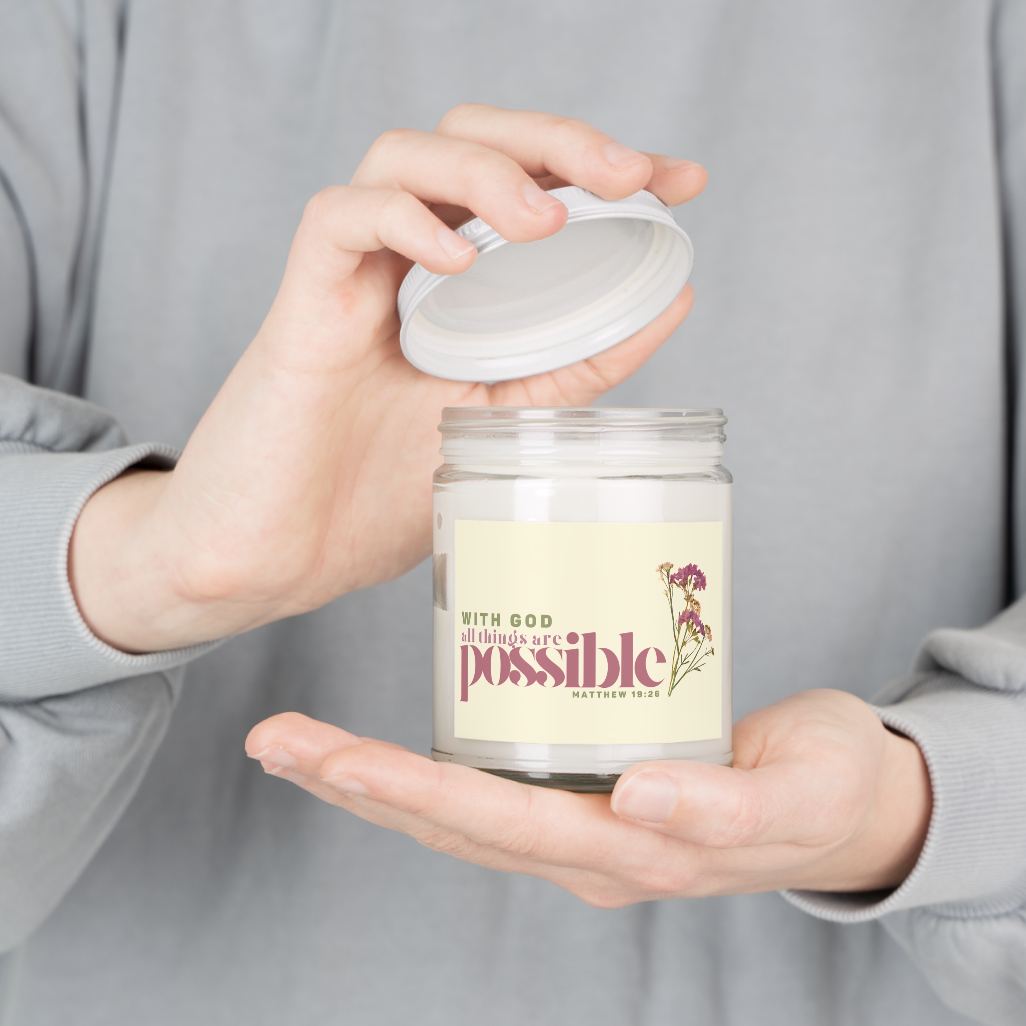With God All Things Are Possible, Scented Candle - Matthew 19:26 - Image 6