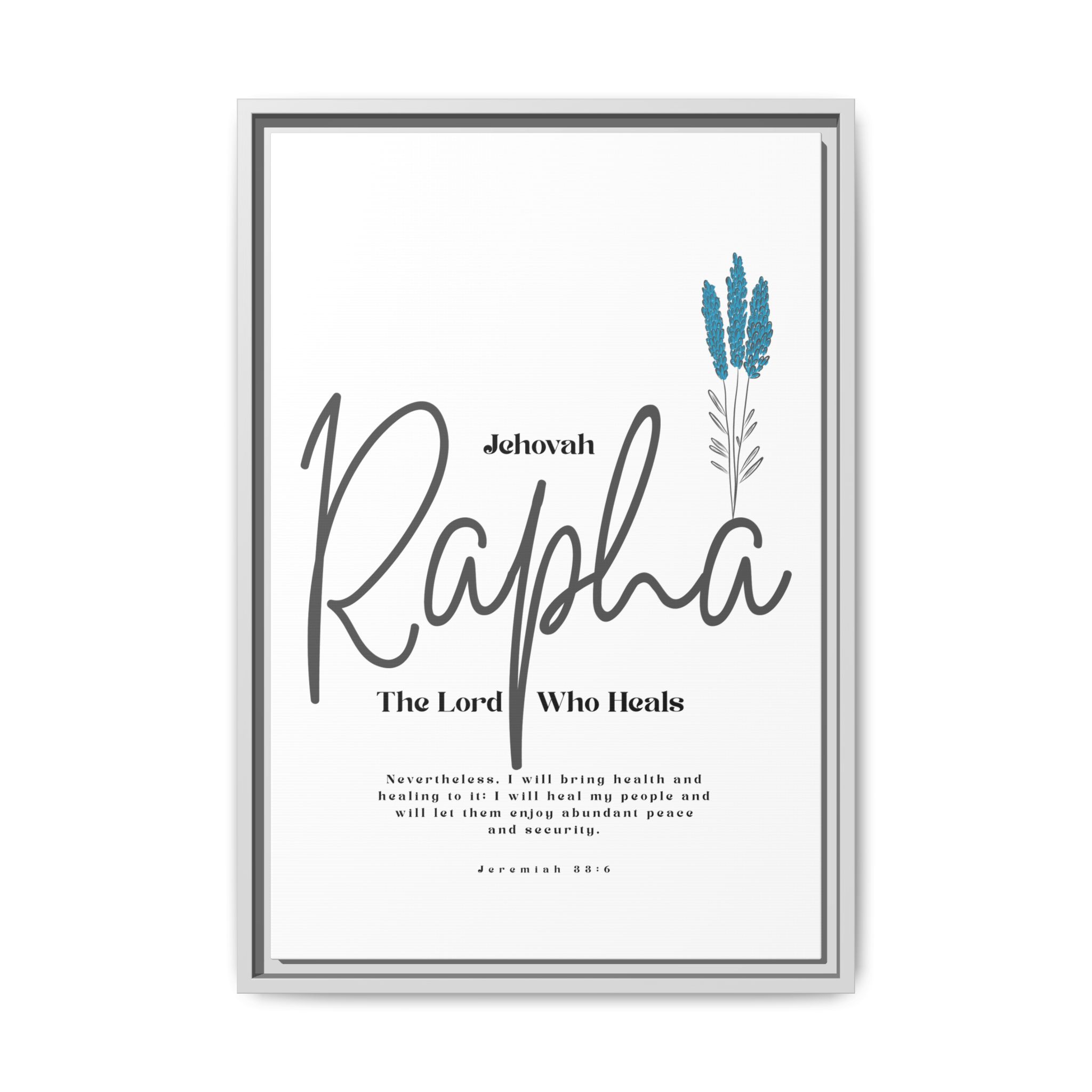 Jehovah Rapha Framed Canvas - The Lord Who Heals- Soothing Multi-Color Scripture Art - Image 45