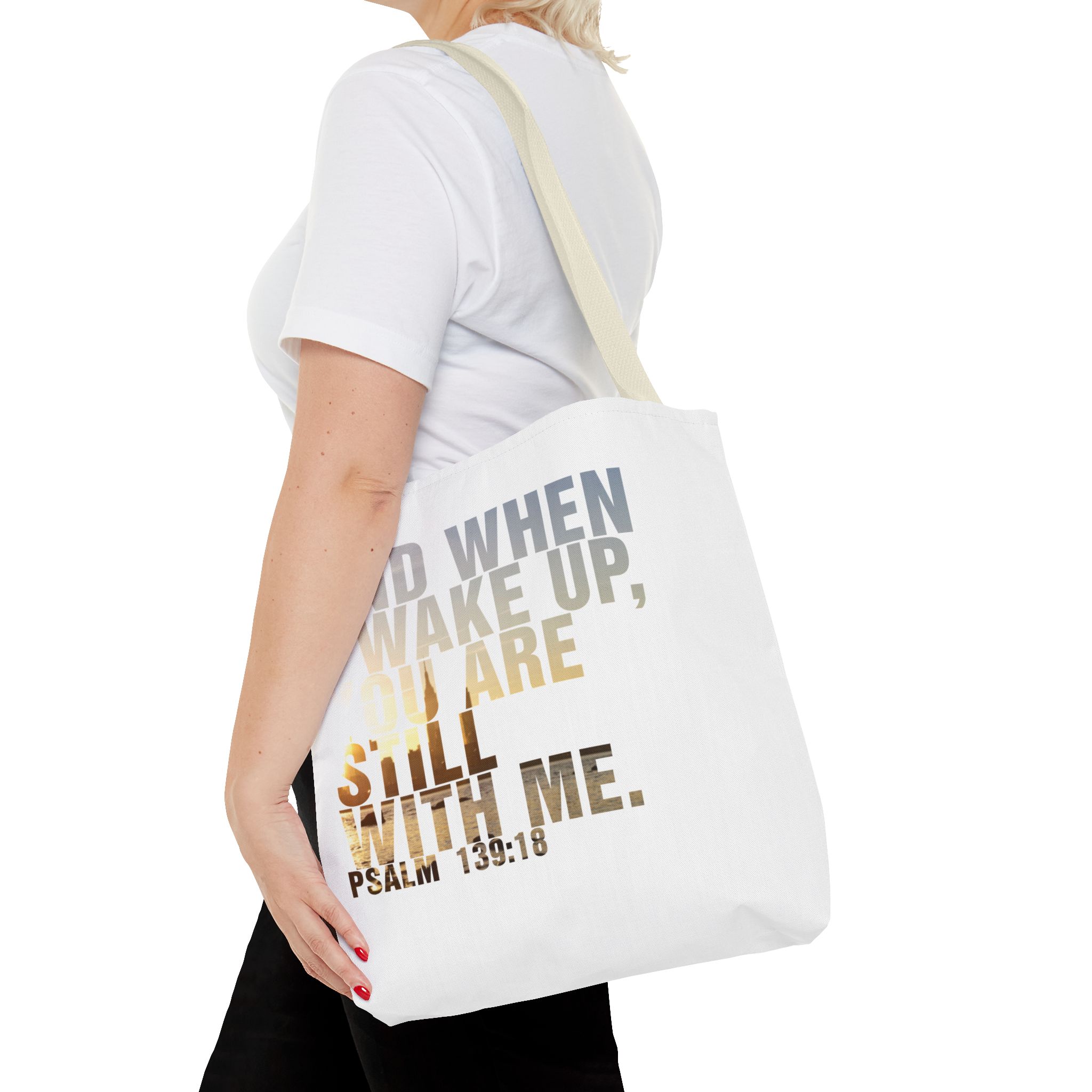 Inspirational 'And When I Wake Up' Tote Bag – Psalm 139:18, Durable & Stylish - Image 44