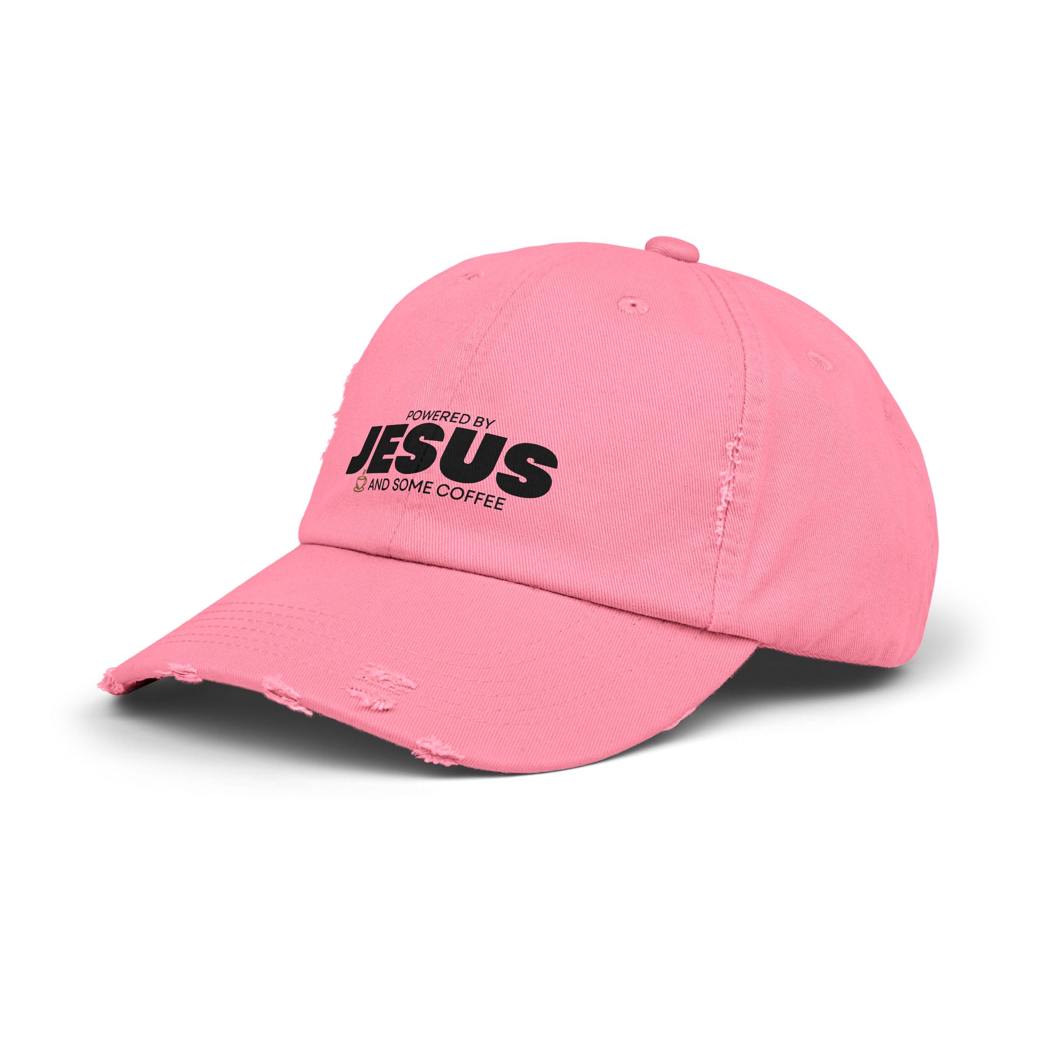 Powered by Jesus - Distressed Hat - Christian Apparel, Fun Design - Image 10