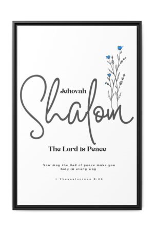 Jehovah Shalom Framed Canvas - 'The Lord of Peace' Multi-Color Scripture Art