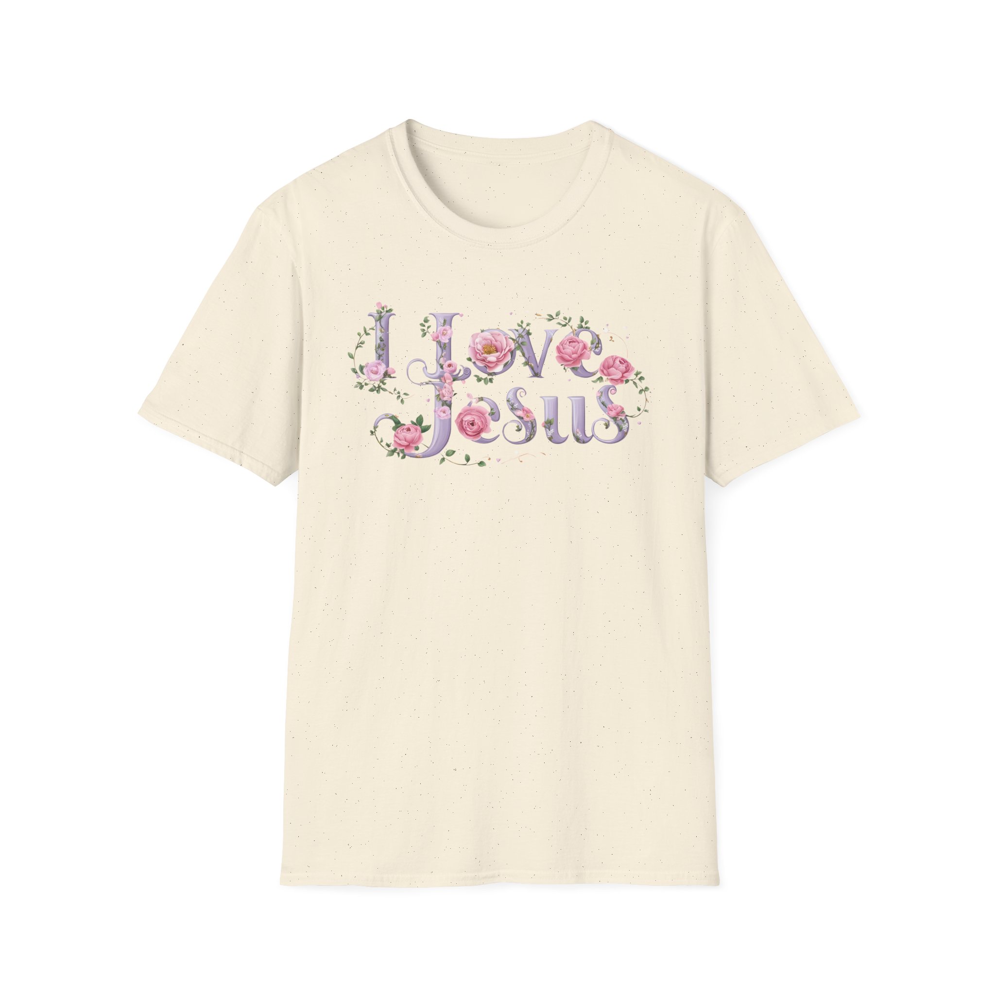 Floral 'I Love Jesus' T-Shirt - Feminine Christian Top - Soft Cotton Tee - Image 29