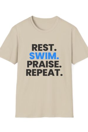 Unisex T-Shirt - 'Rest, Swim, Praise, Repeat' Design, Perfect for Summer Vibes