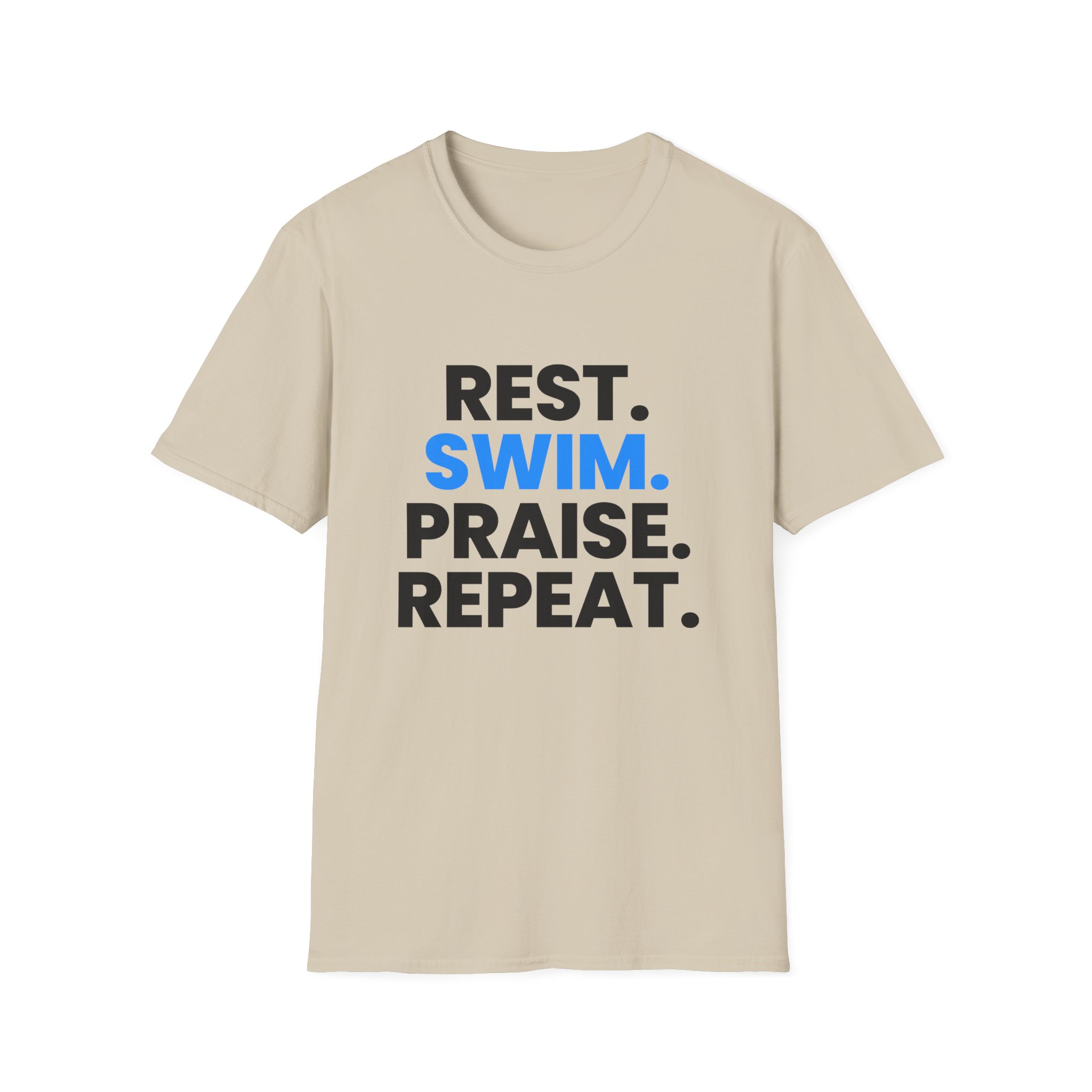Unisex T-Shirt - 'Rest, Swim, Praise, Repeat' Design, Perfect for Summer Vibes