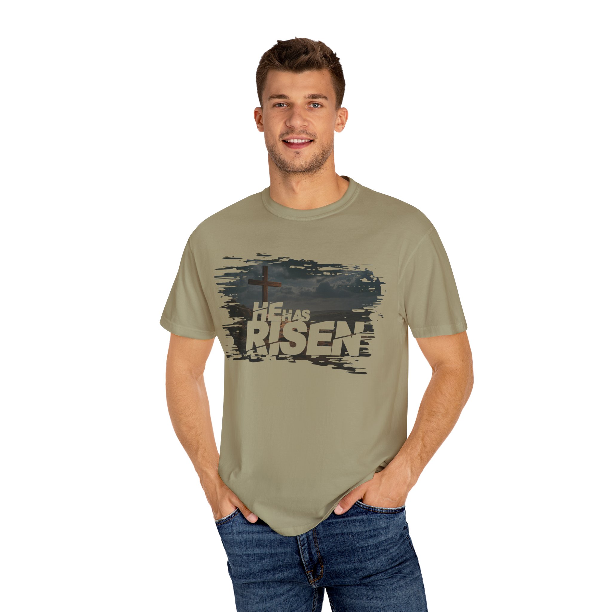 He Has Risen Matthew 28:6 v2 - Inspirational Unisex Christian T-Shirt by Love316 - Image 24