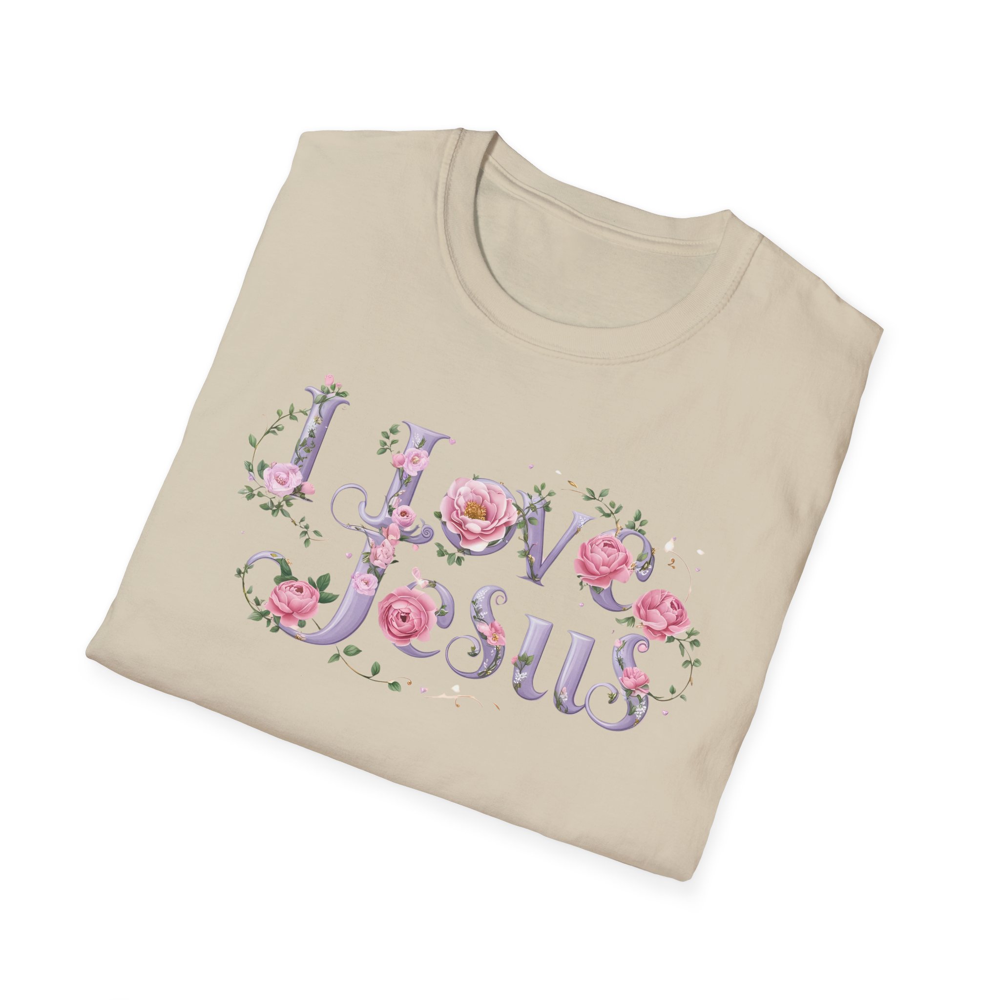Floral 'I Love Jesus' T-Shirt - Feminine Christian Top - Soft Cotton Tee - Image 18